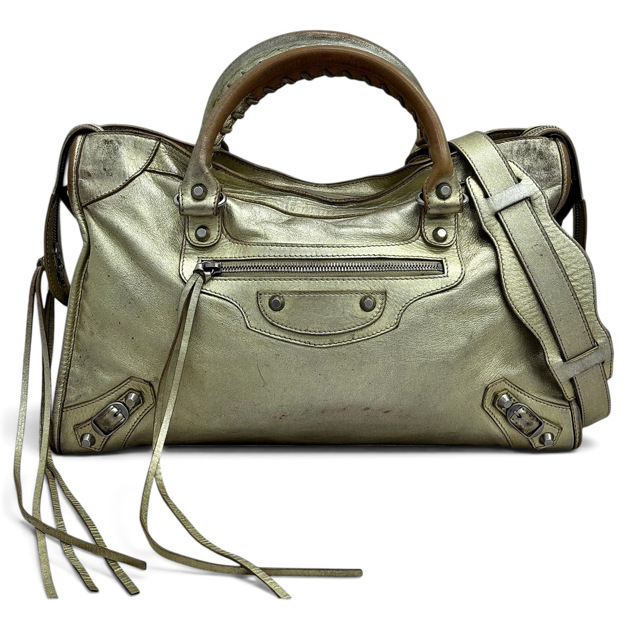City leather handbag