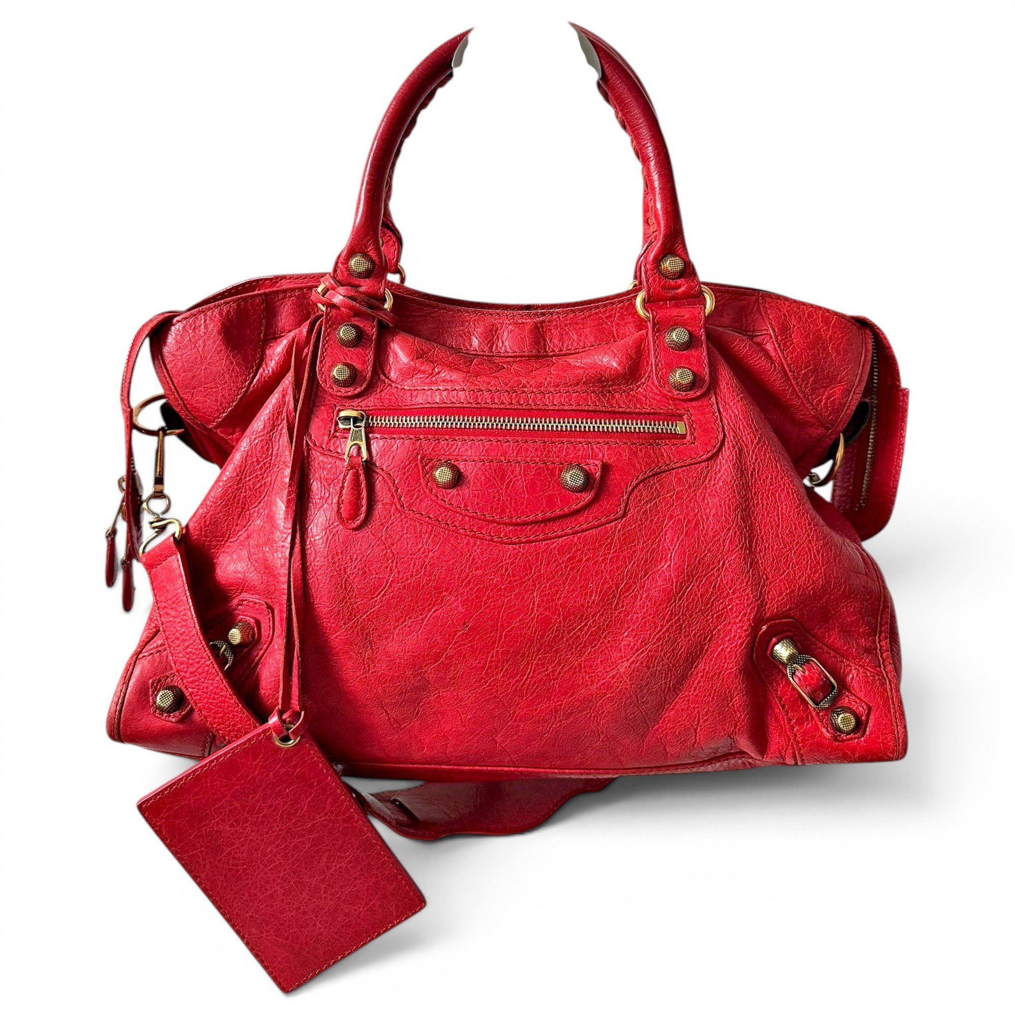 City leather handbag