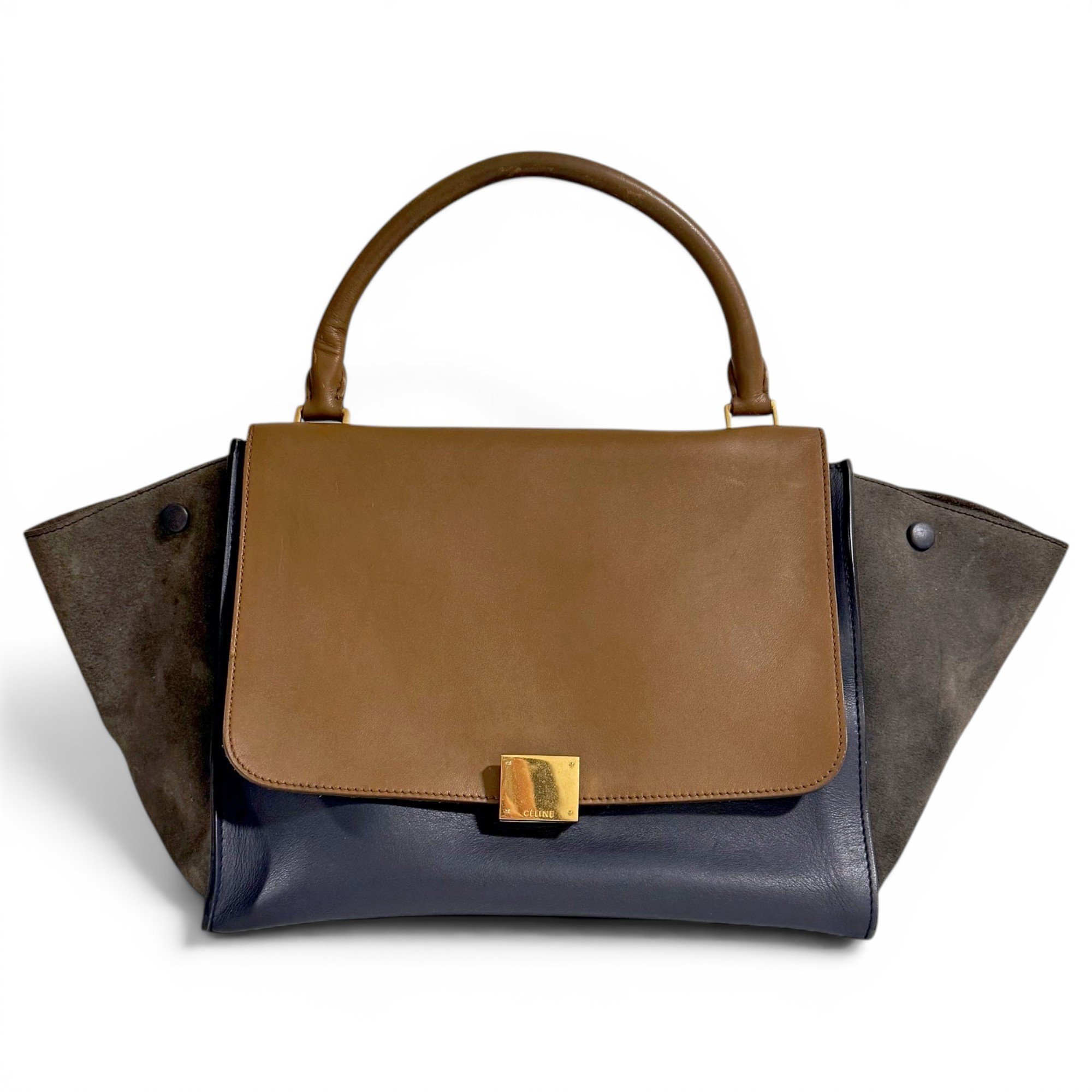 Trapèze leather handbag