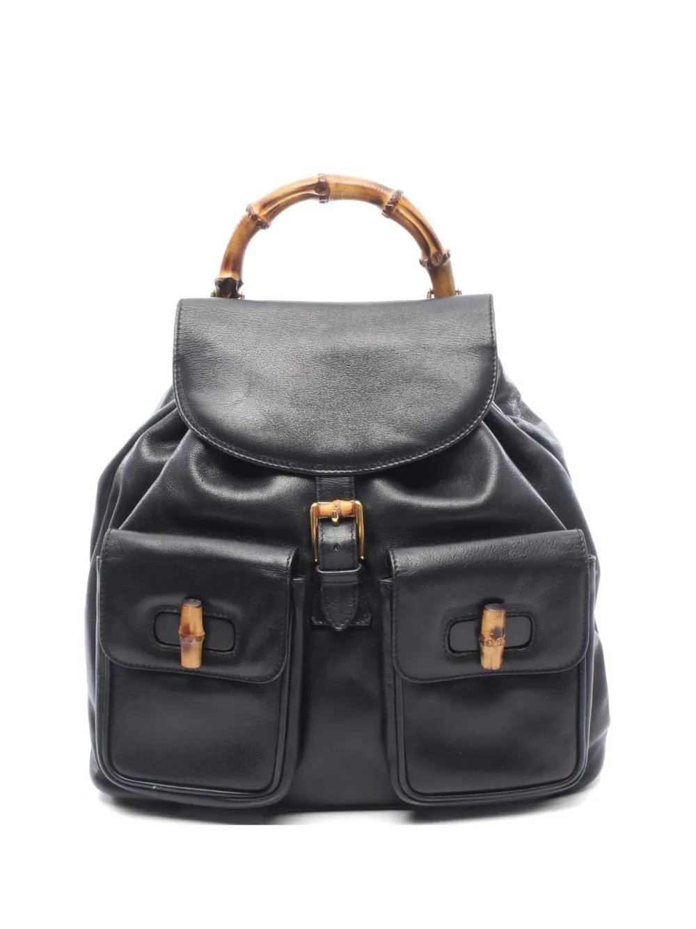 2000s Bamboo leather backpack