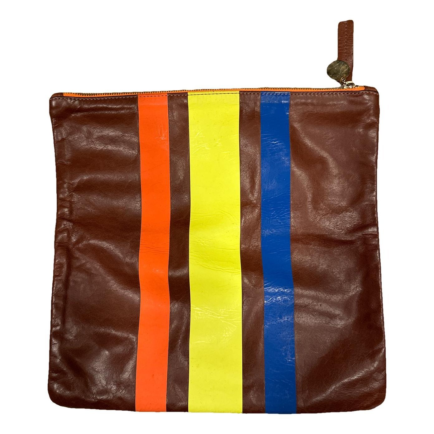 Leather clutch bag