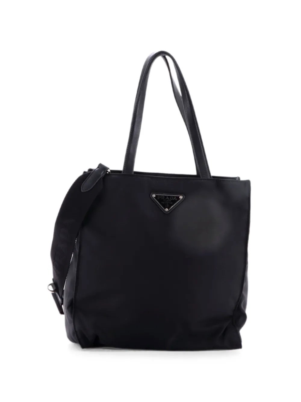 Padded Convertible Shopping Re-Nylon with Leather Medium tote bag