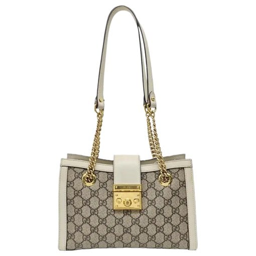 Padlock leather handbag