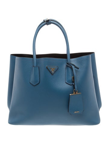 Saffiano Cuir Leather Double Tote Medium