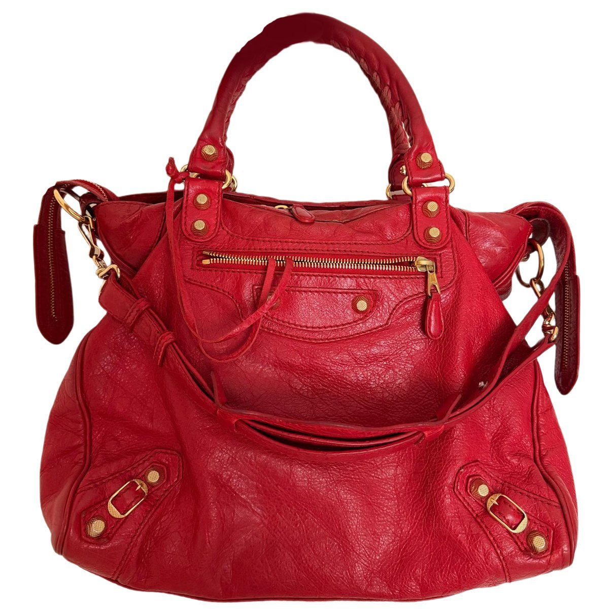 City leather handbag