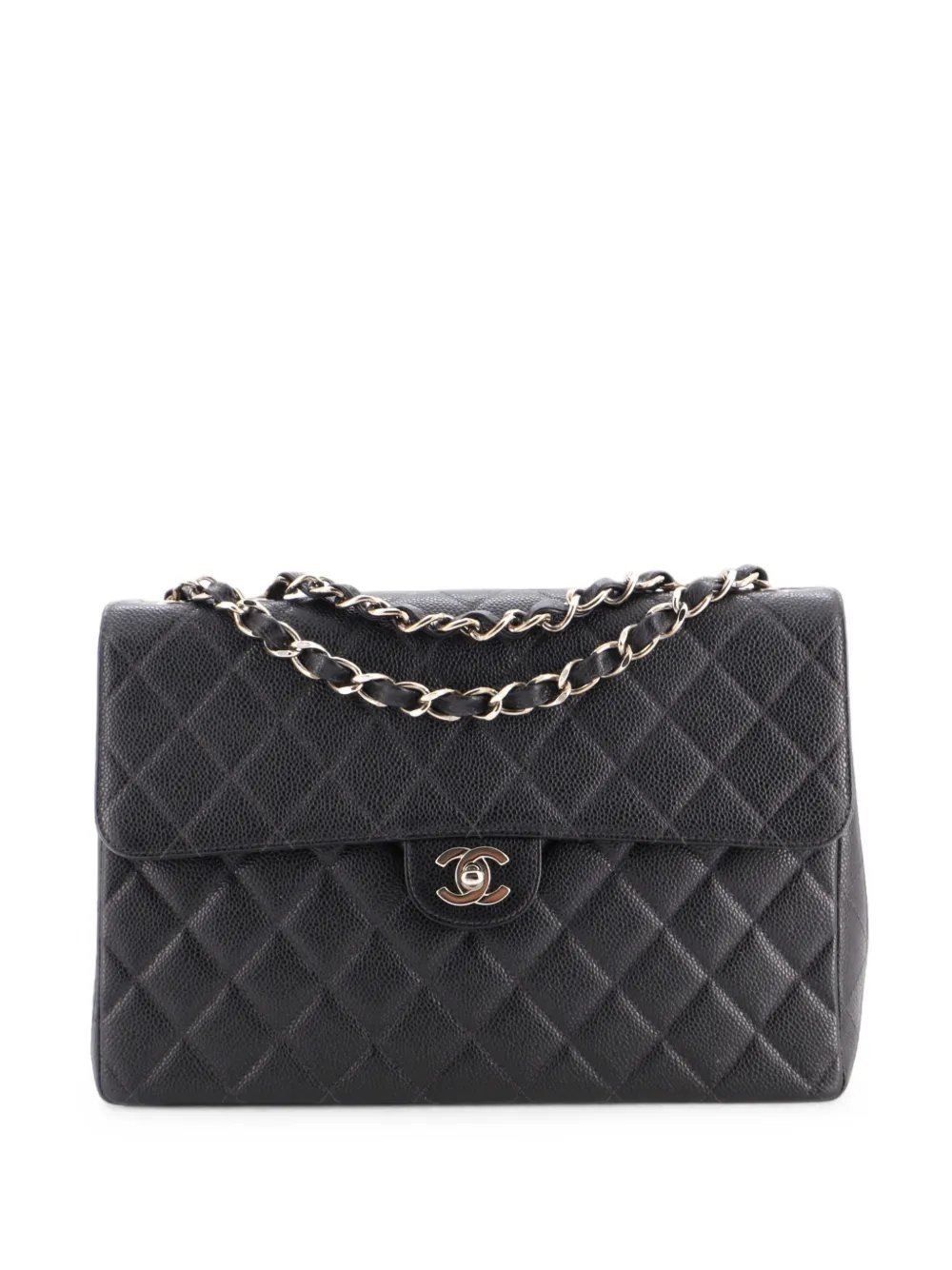 Square Classic Single Flap Bag Quilted Caviar Jumbo shoulder bag