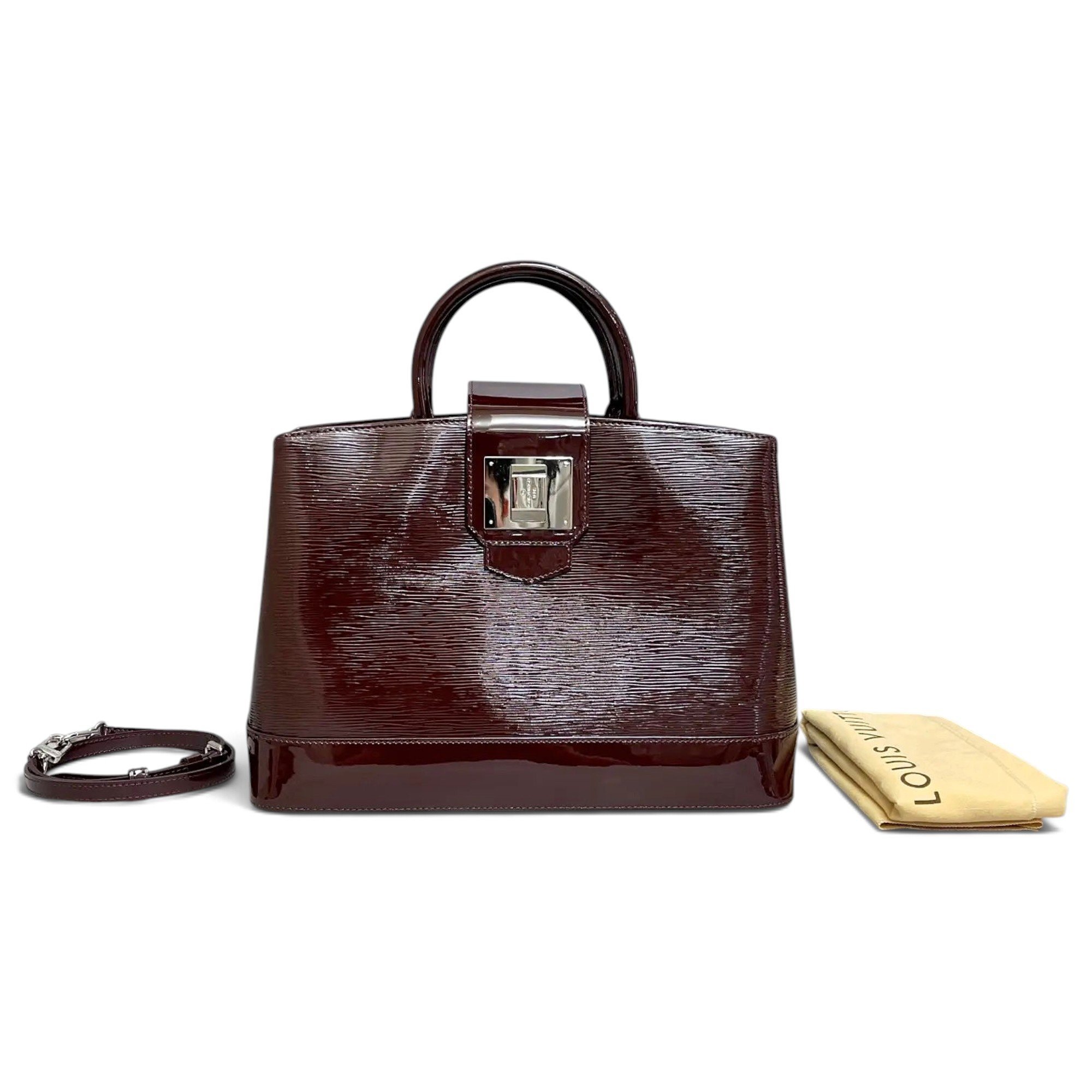 Patent leather handbag