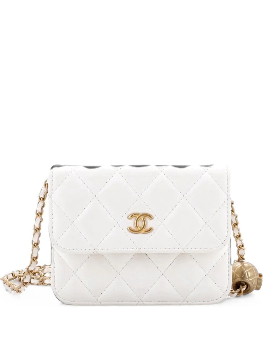 Chanel Pearl Crush Flap Clutch with Chain Quilted Lambskin Mini crossbody bag