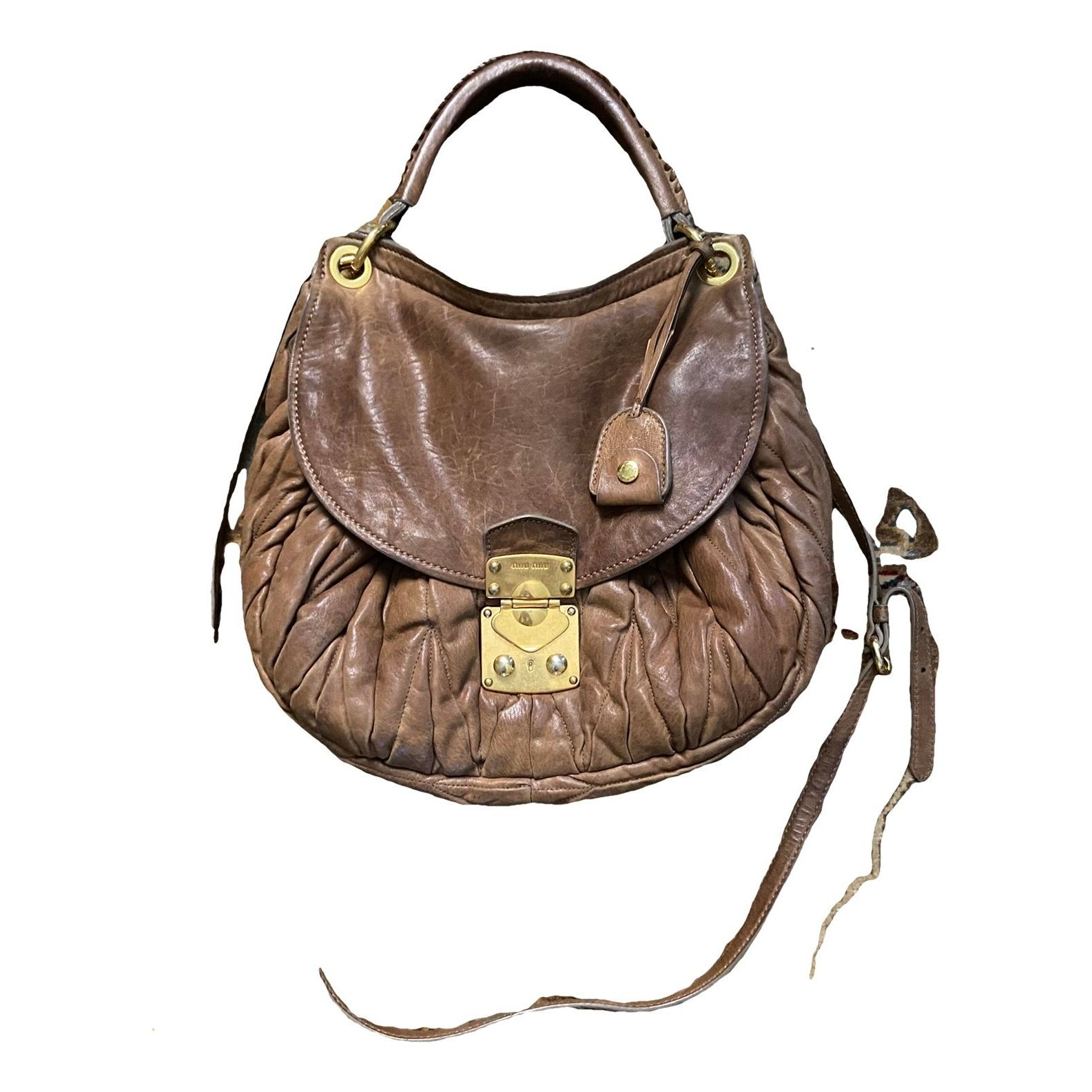 Coffer leather handbag