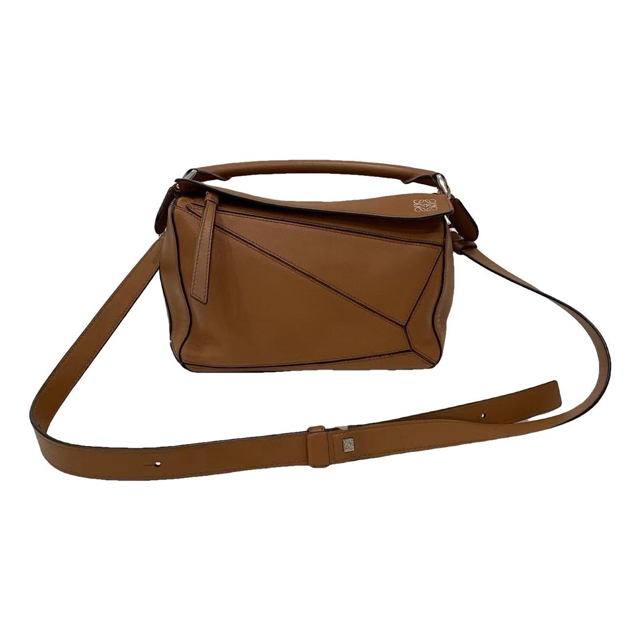 Puzzle leather handbag