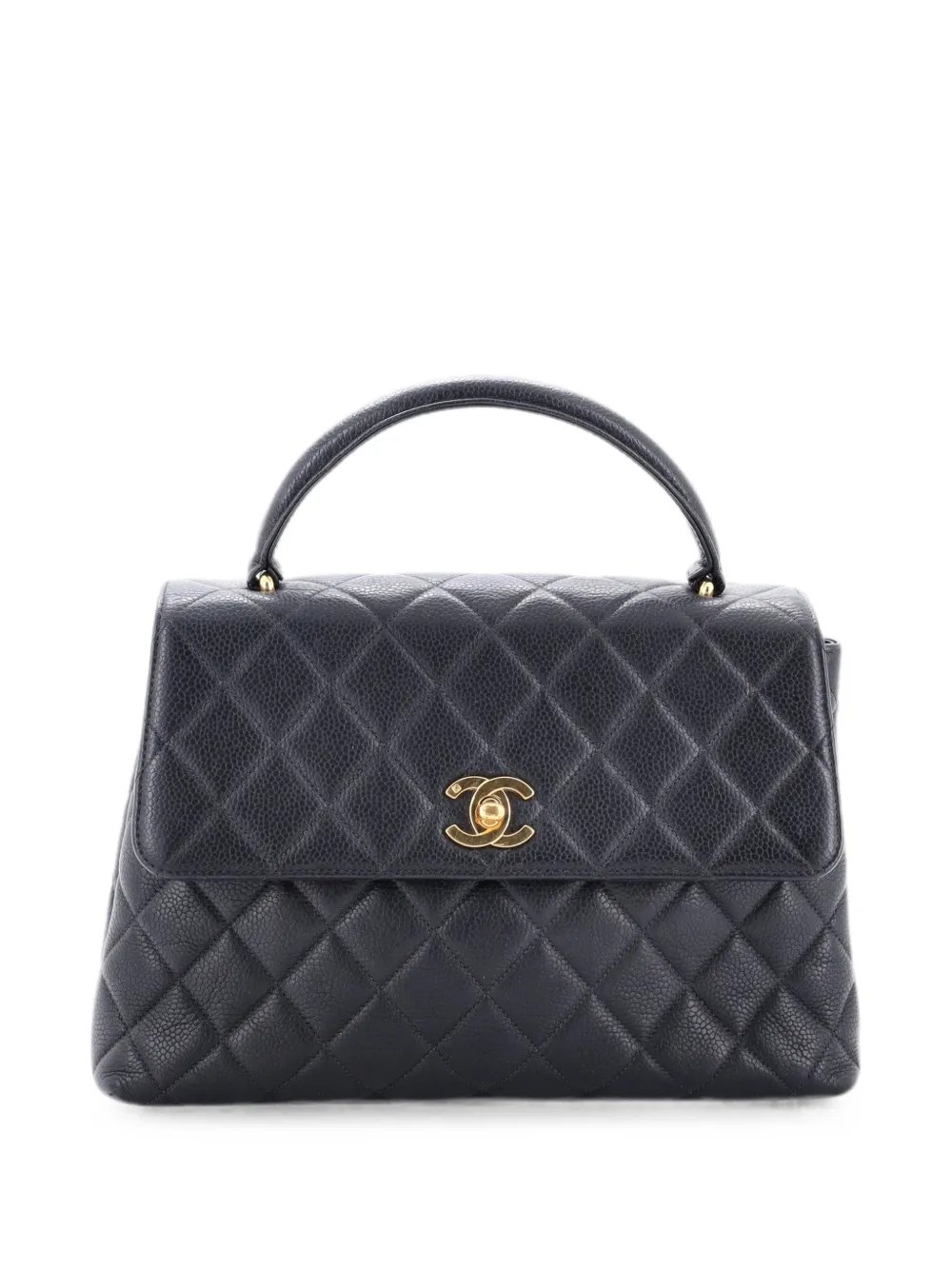 Chanel Classic Top Handle Flap Bag Quilted Caviar Medium satchel