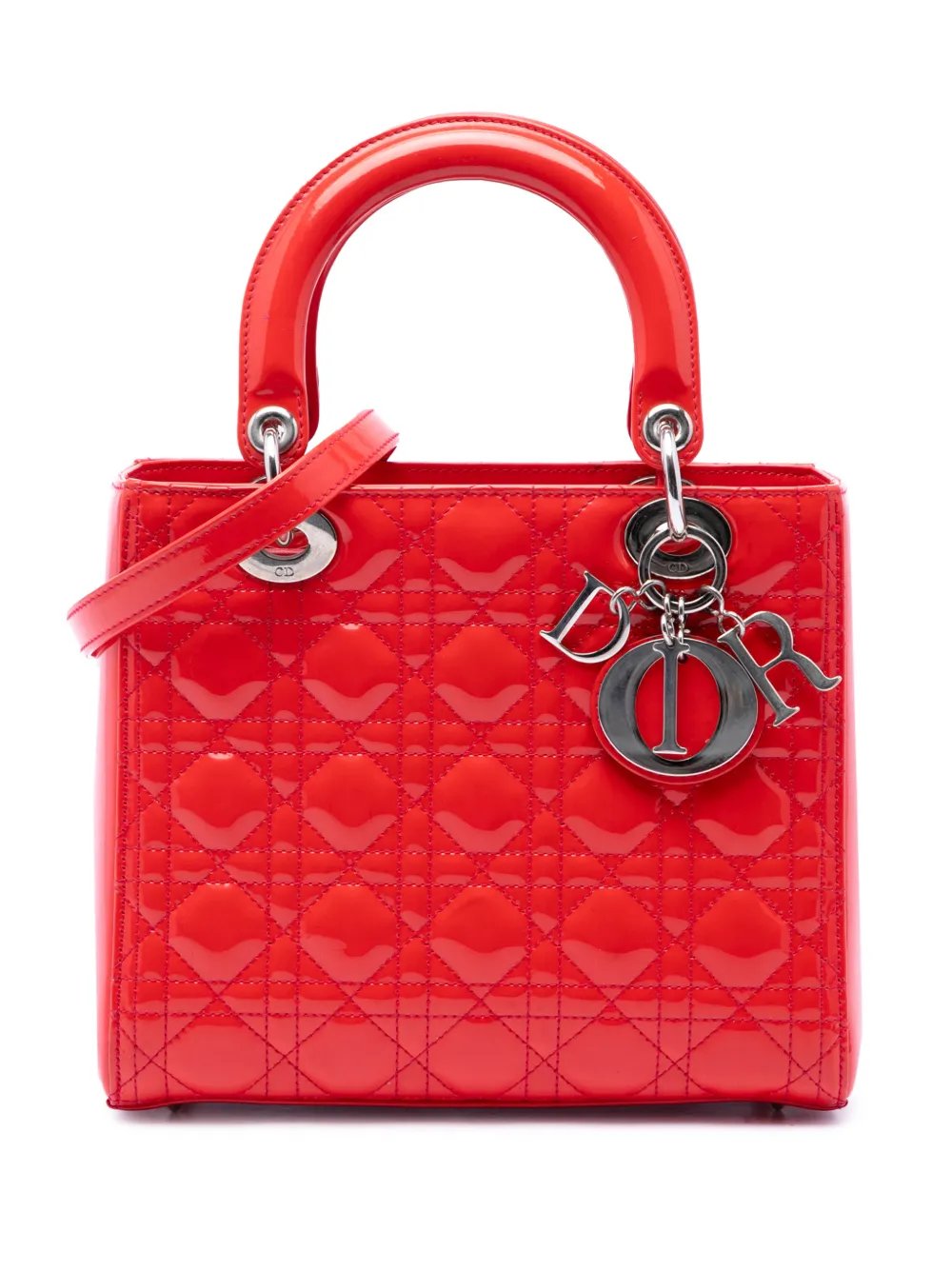 2012 Medium Patent Cannage Lady Dior satchel