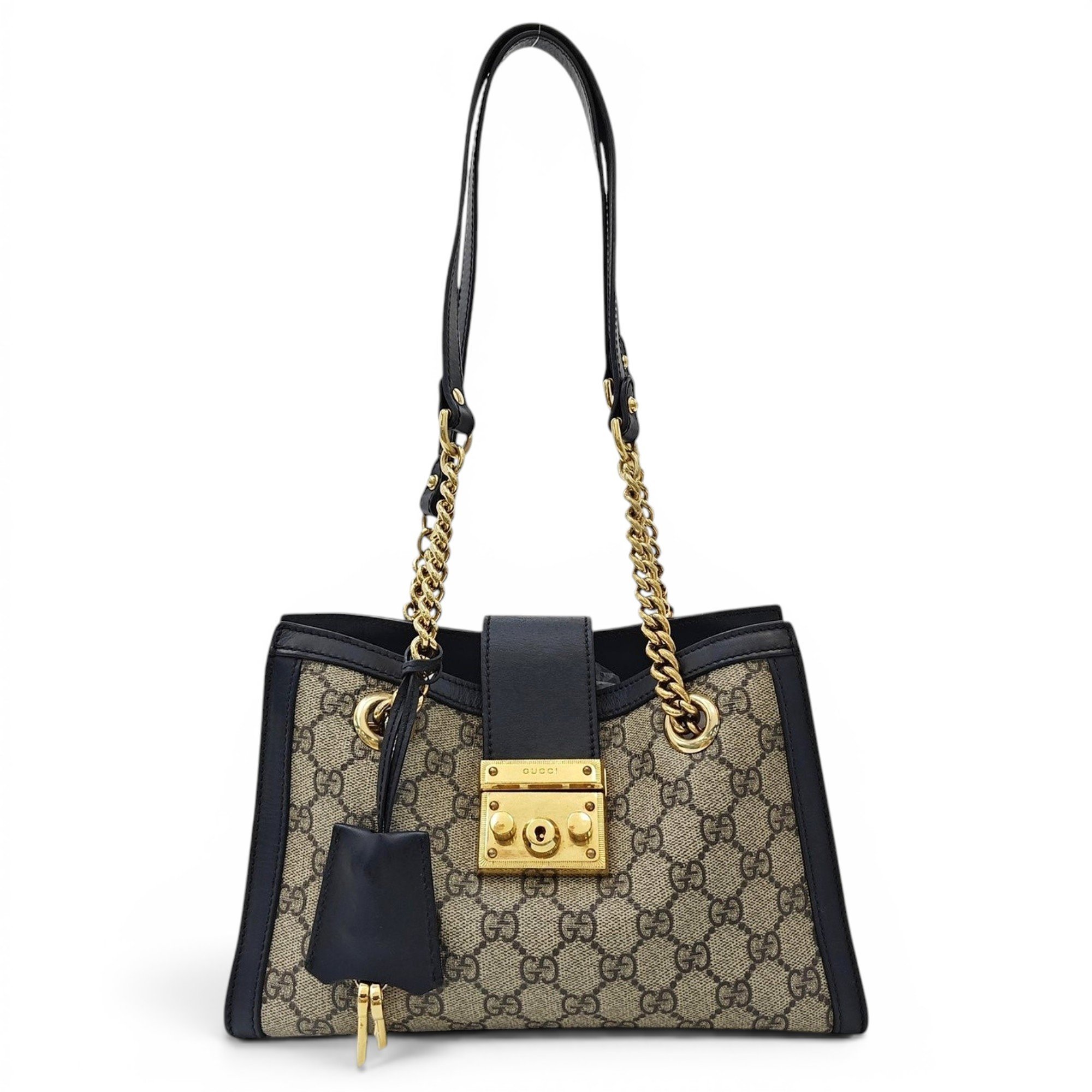 Padlock leather handbag