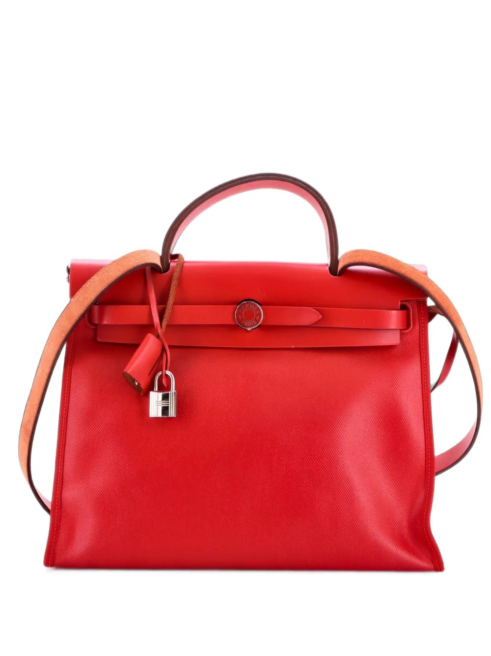 Herbag Zip Berline Vache Canvas and Leather 31 shoulder bag