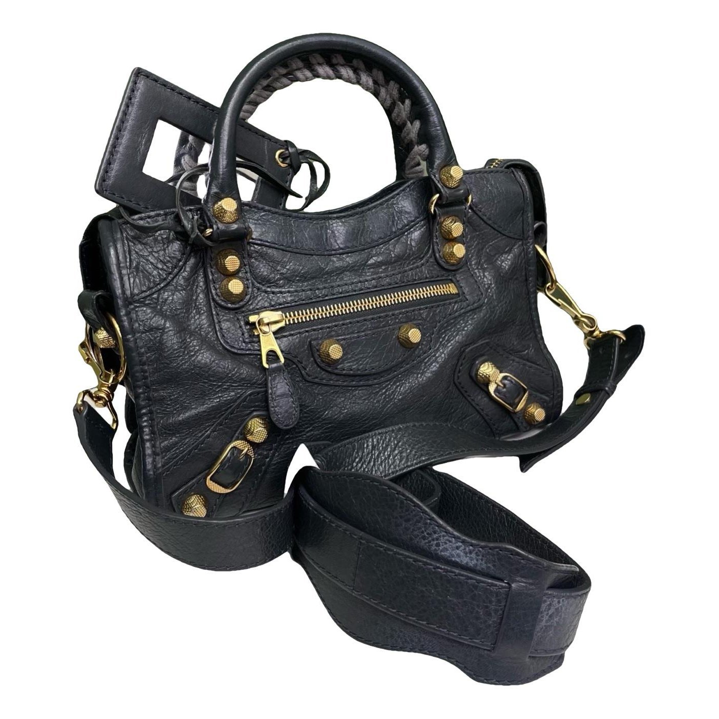 City leather handbag