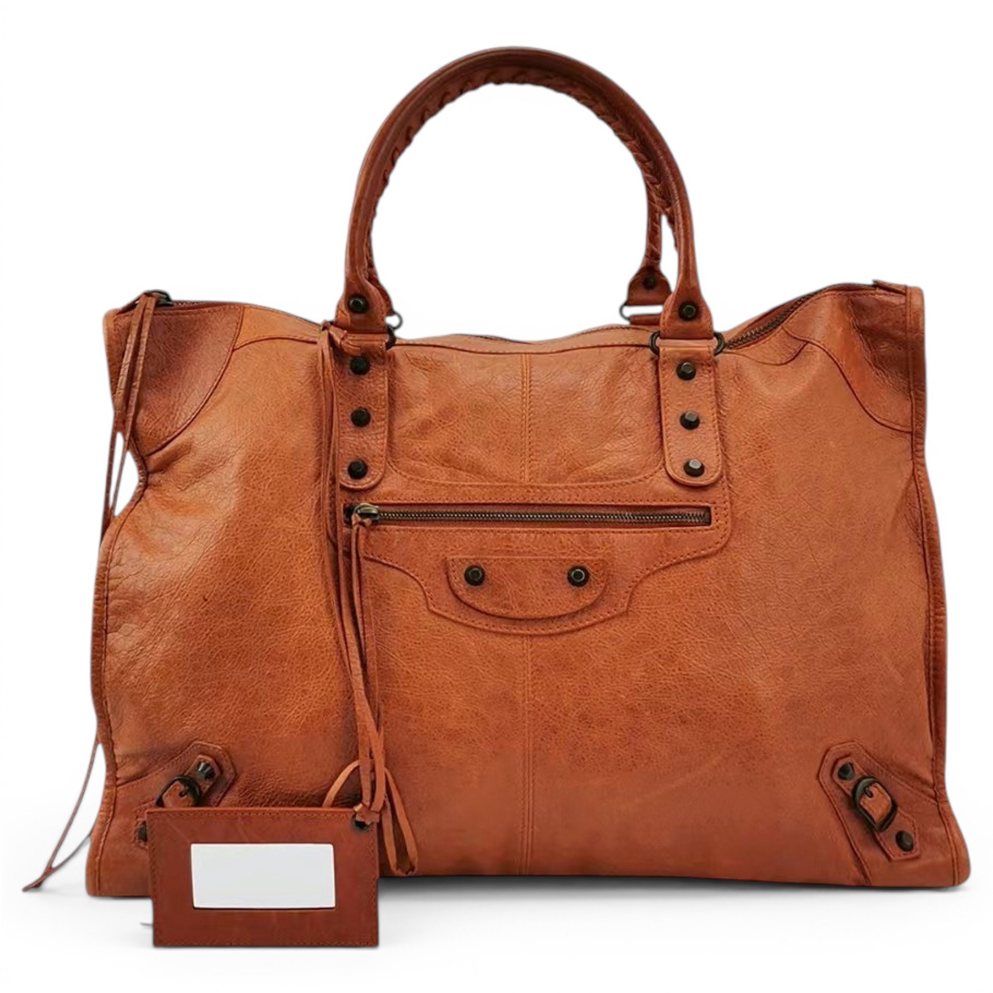 City leather handbag