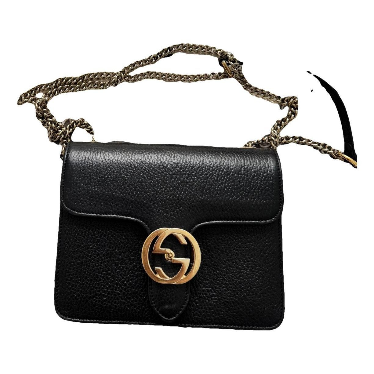 Interlocking leather handbag