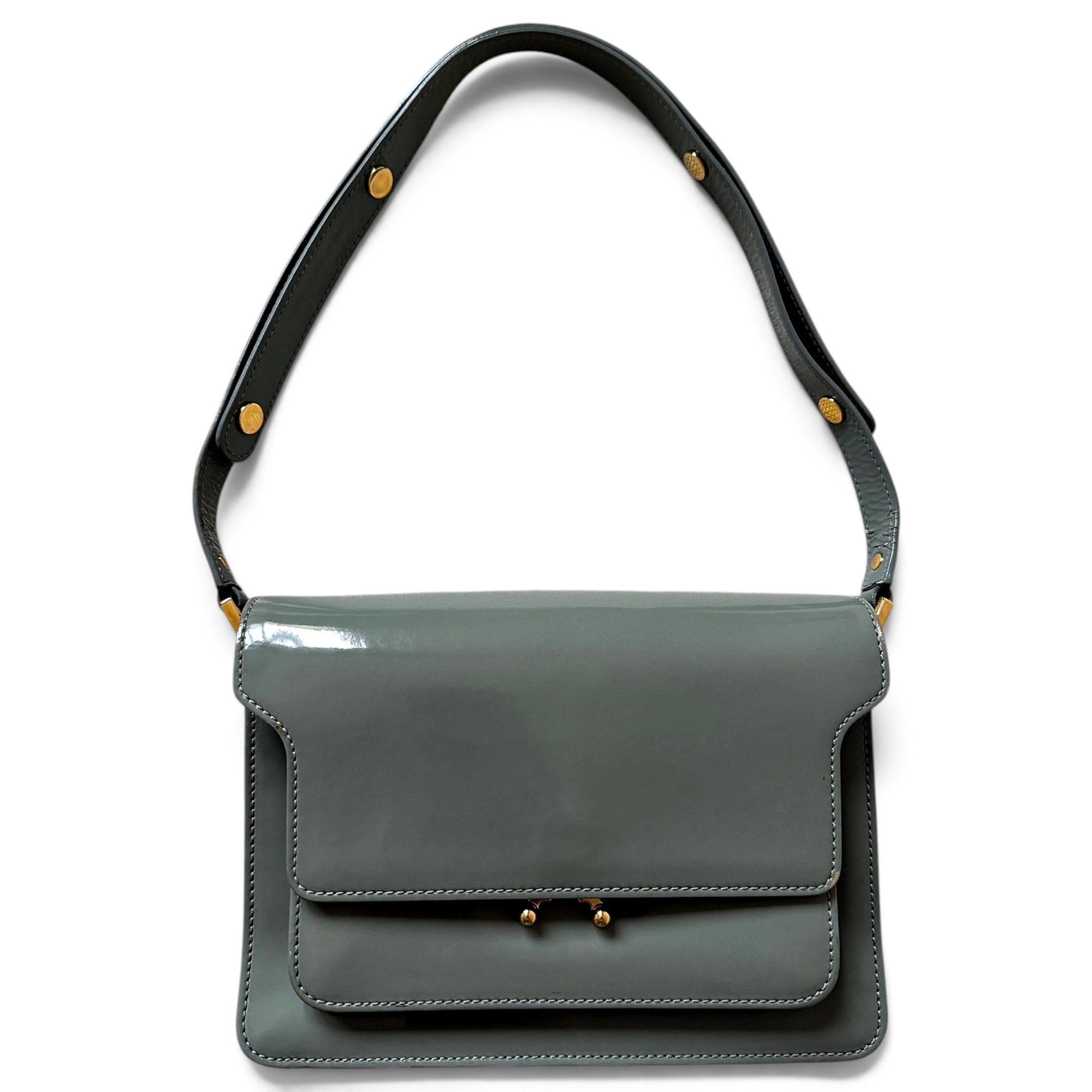 Marni Trunk patent leather crossbody bag