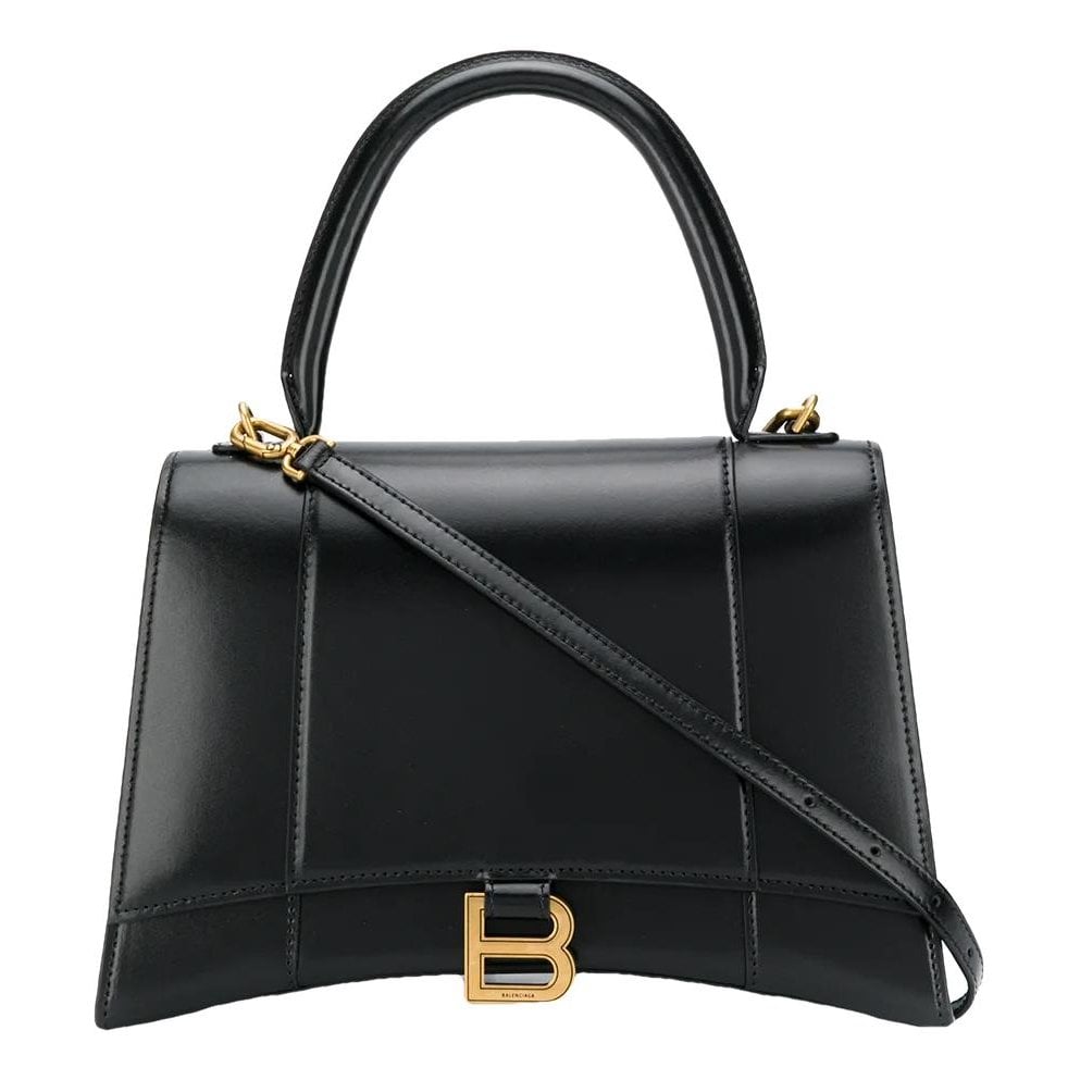 Hourglass leather handbag