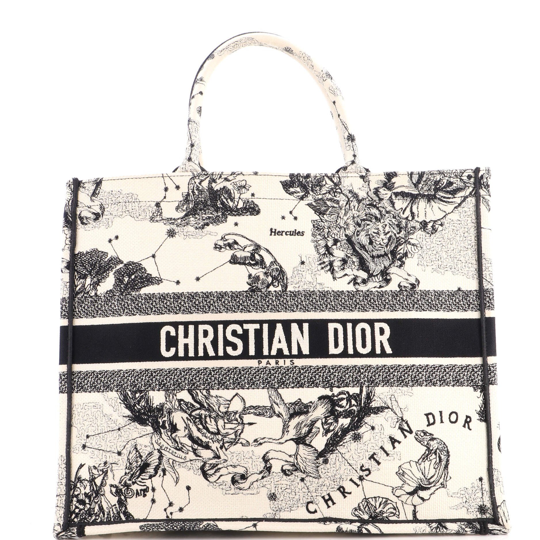 Book Tote Embroidered Canvas Large