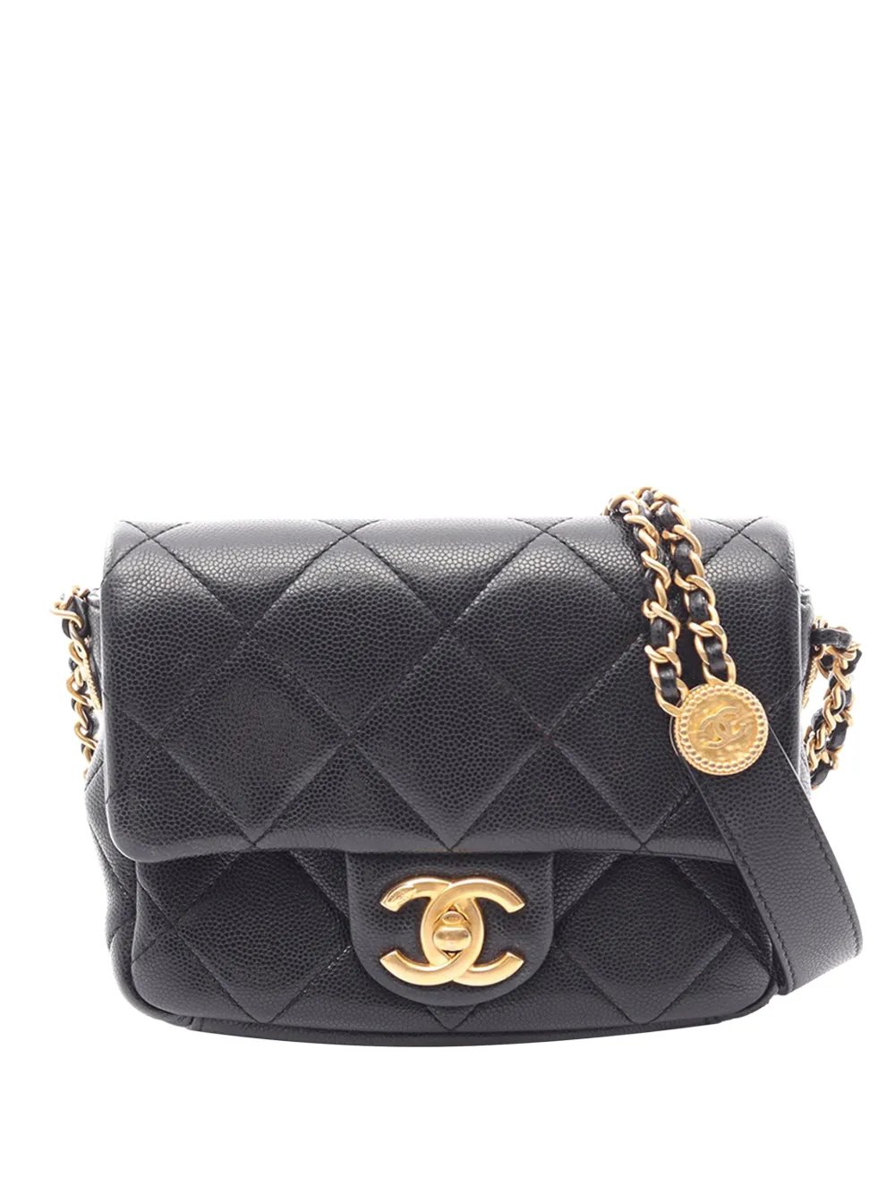 2021-2026 Mini Quilted Caviar CC Coin Flap crossbody bag