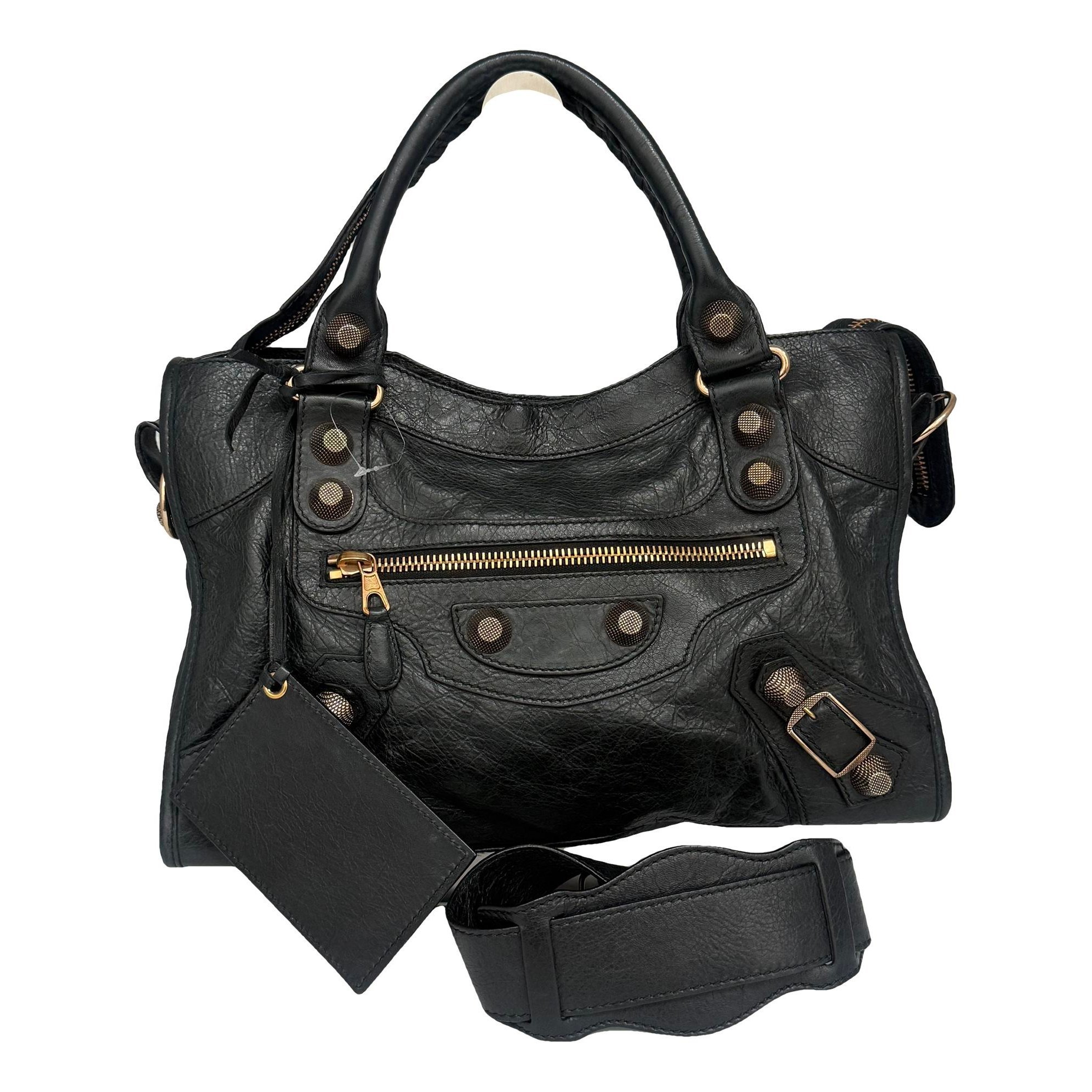 City leather handbag