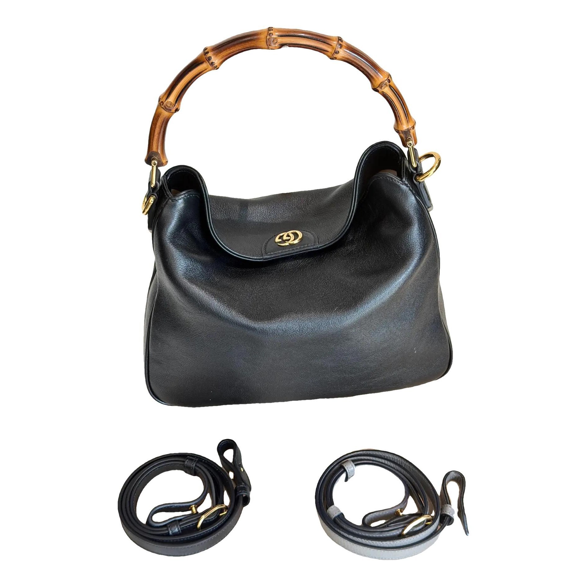 Bamboo Convertible Satchel leather crossbody bag