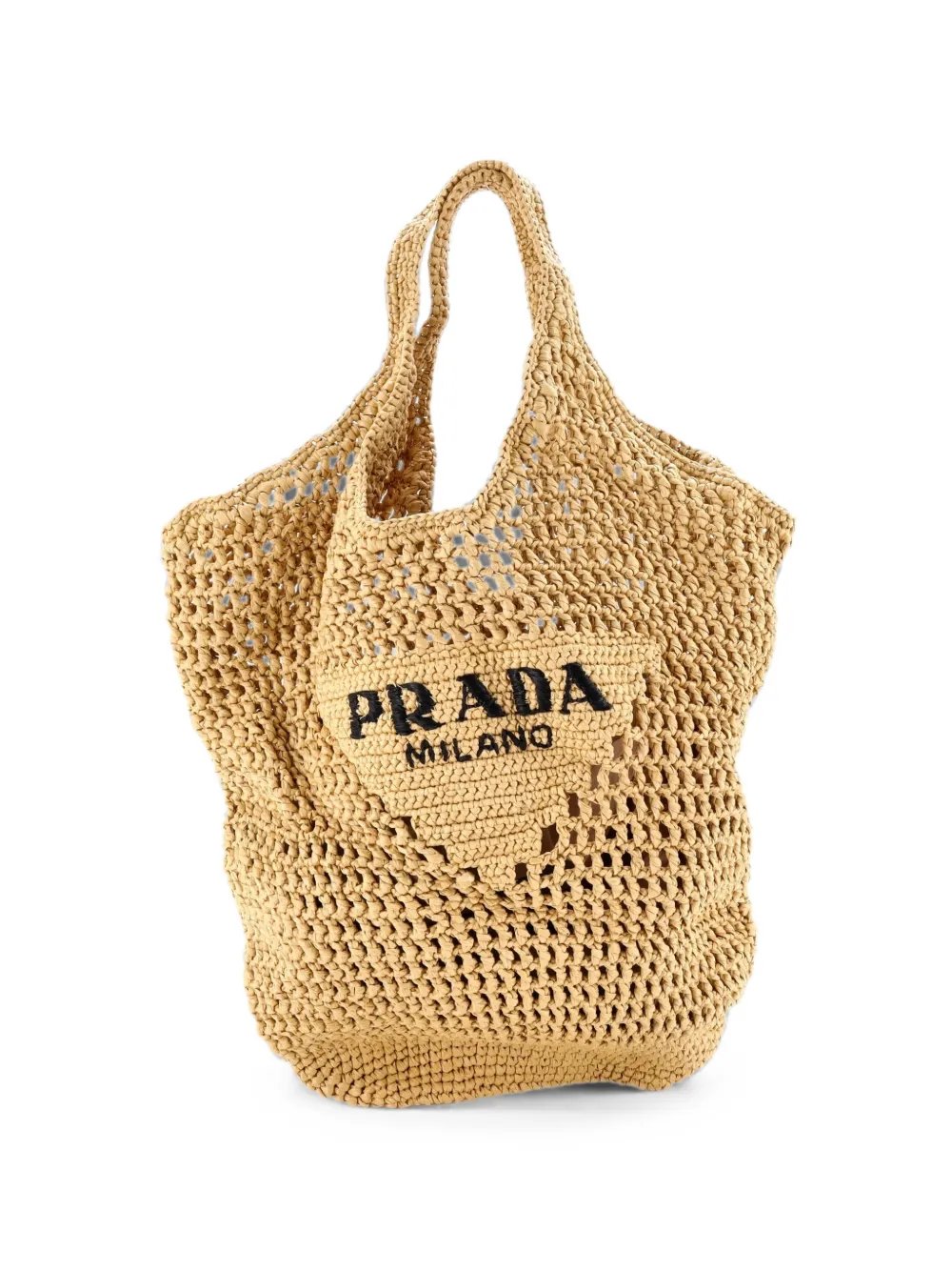 Triangle Logo Tote Raffia Small bucket bag