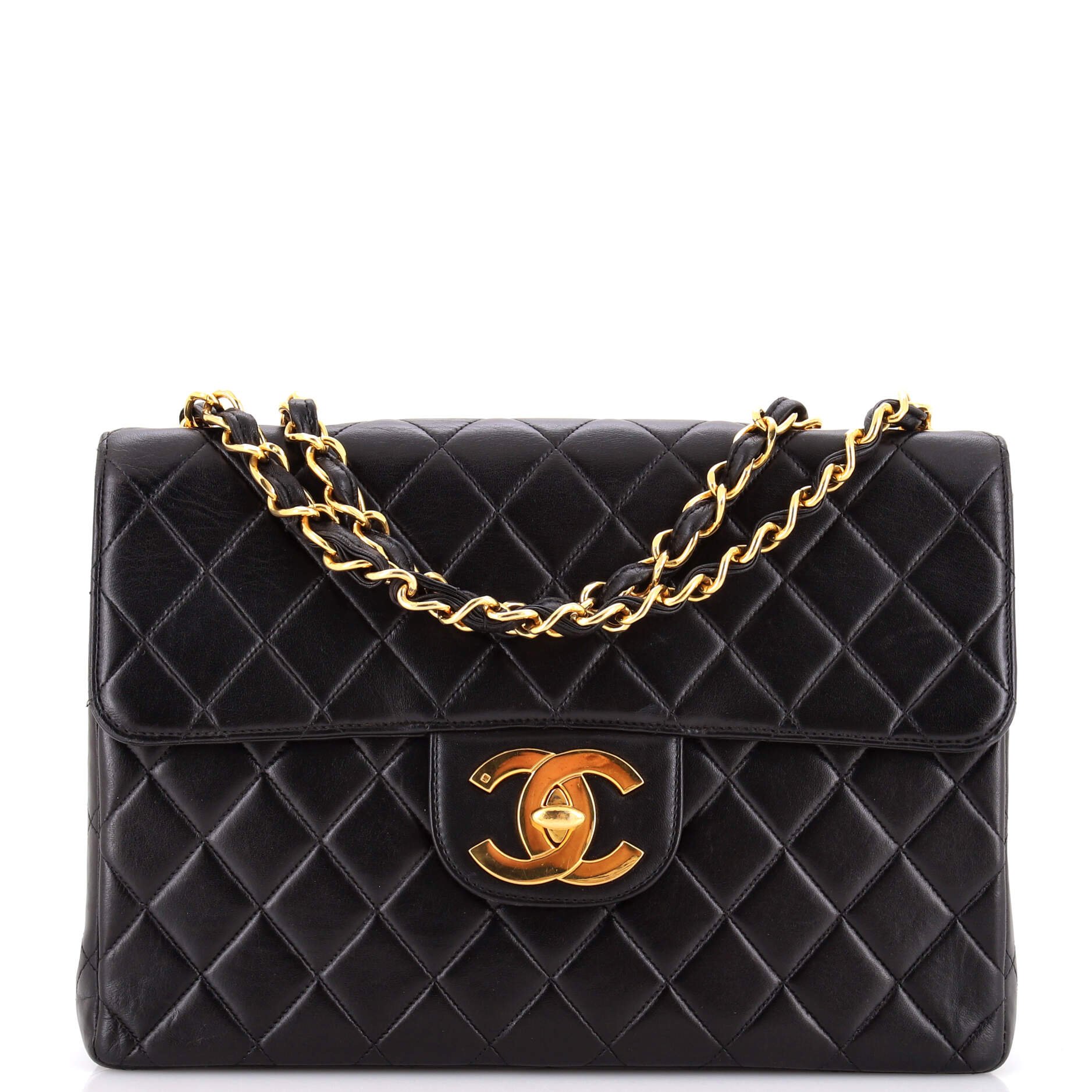 Vintage Classic Single Flap Bag Quilted Lambskin Jumbo