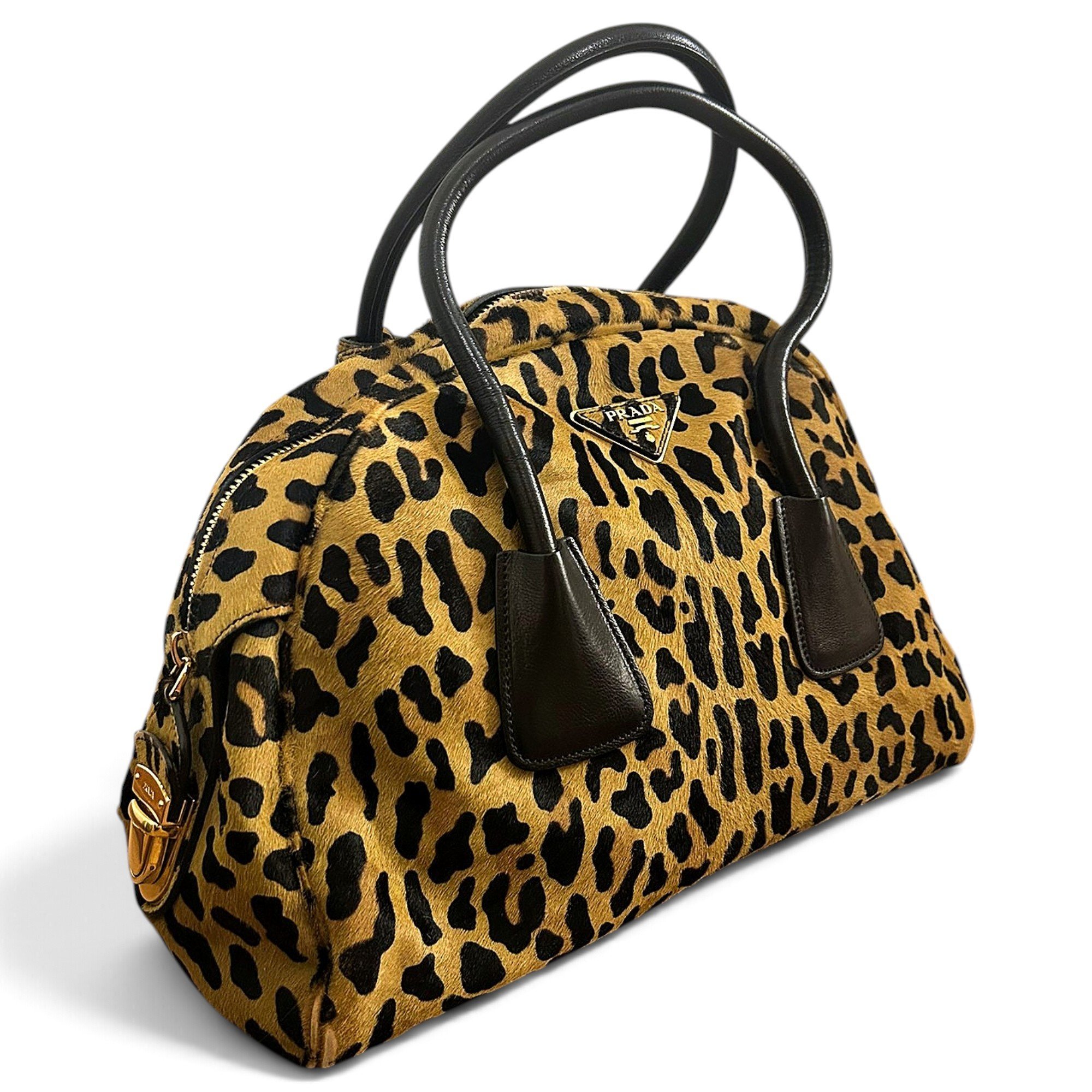 Bowling pony-style calfskin handbag