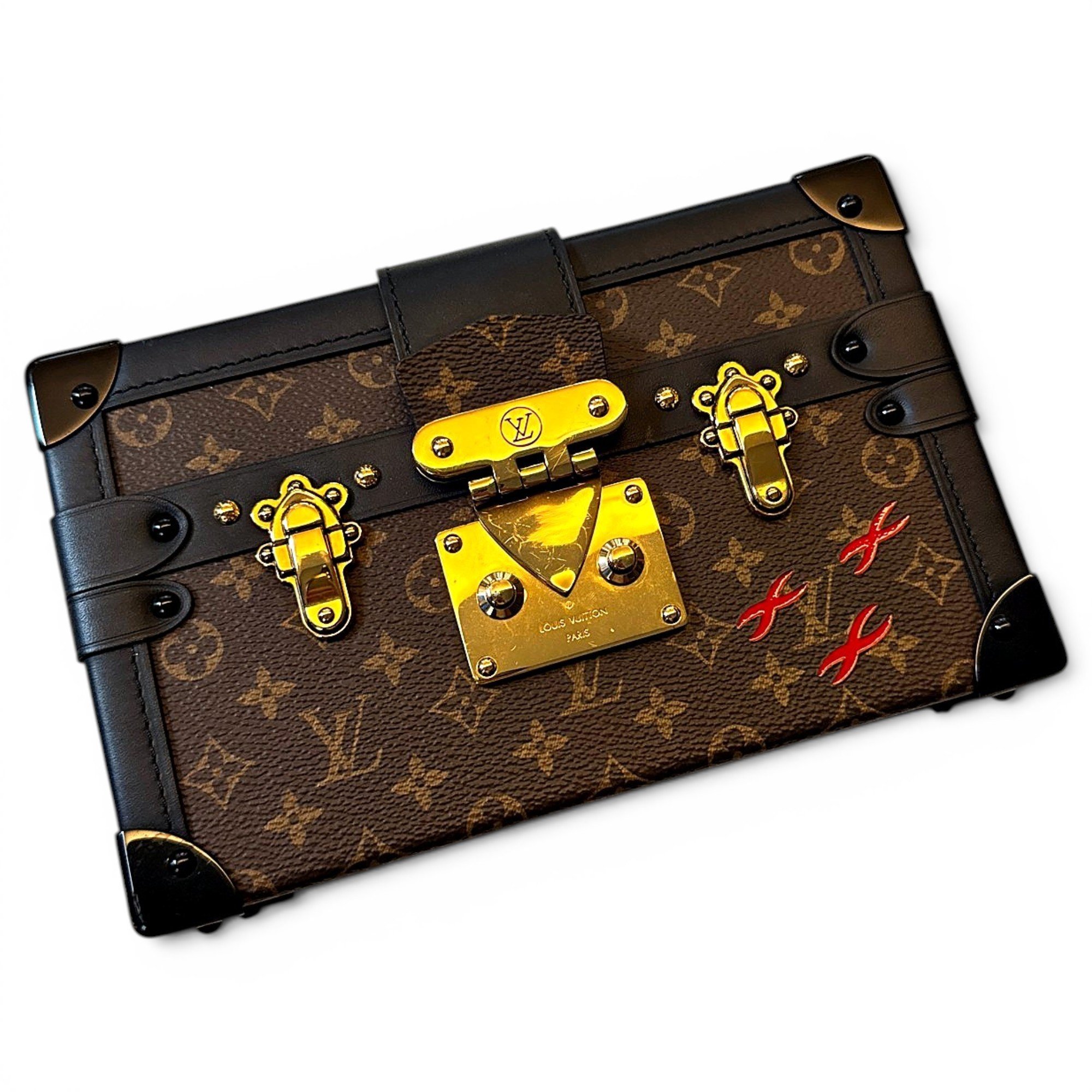 Petite Malle leather clutch bag