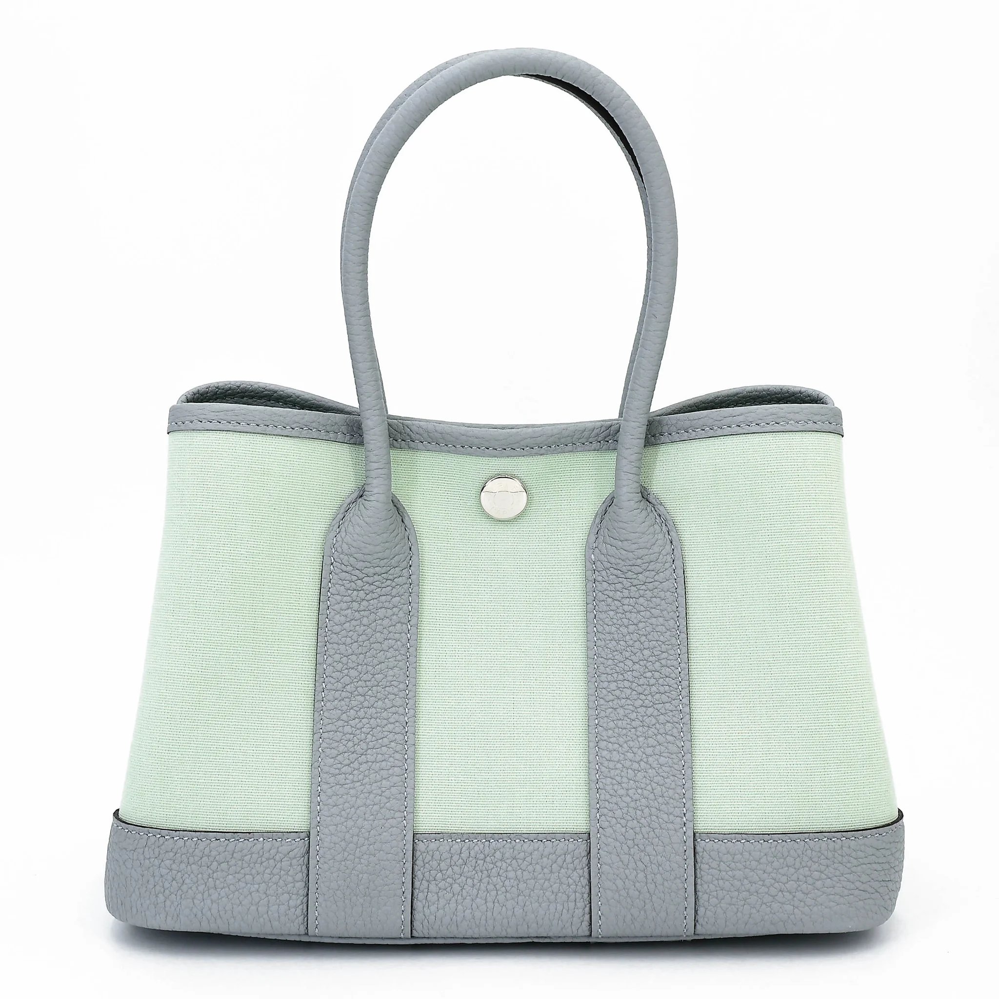 Brand New ( Rank N ) HERMÈS Neo Garden Party 23 Vert Peppermint (N3) Gris Pantin (P0) Toile Officier canvas Negonda Palladium hardware G (2026)