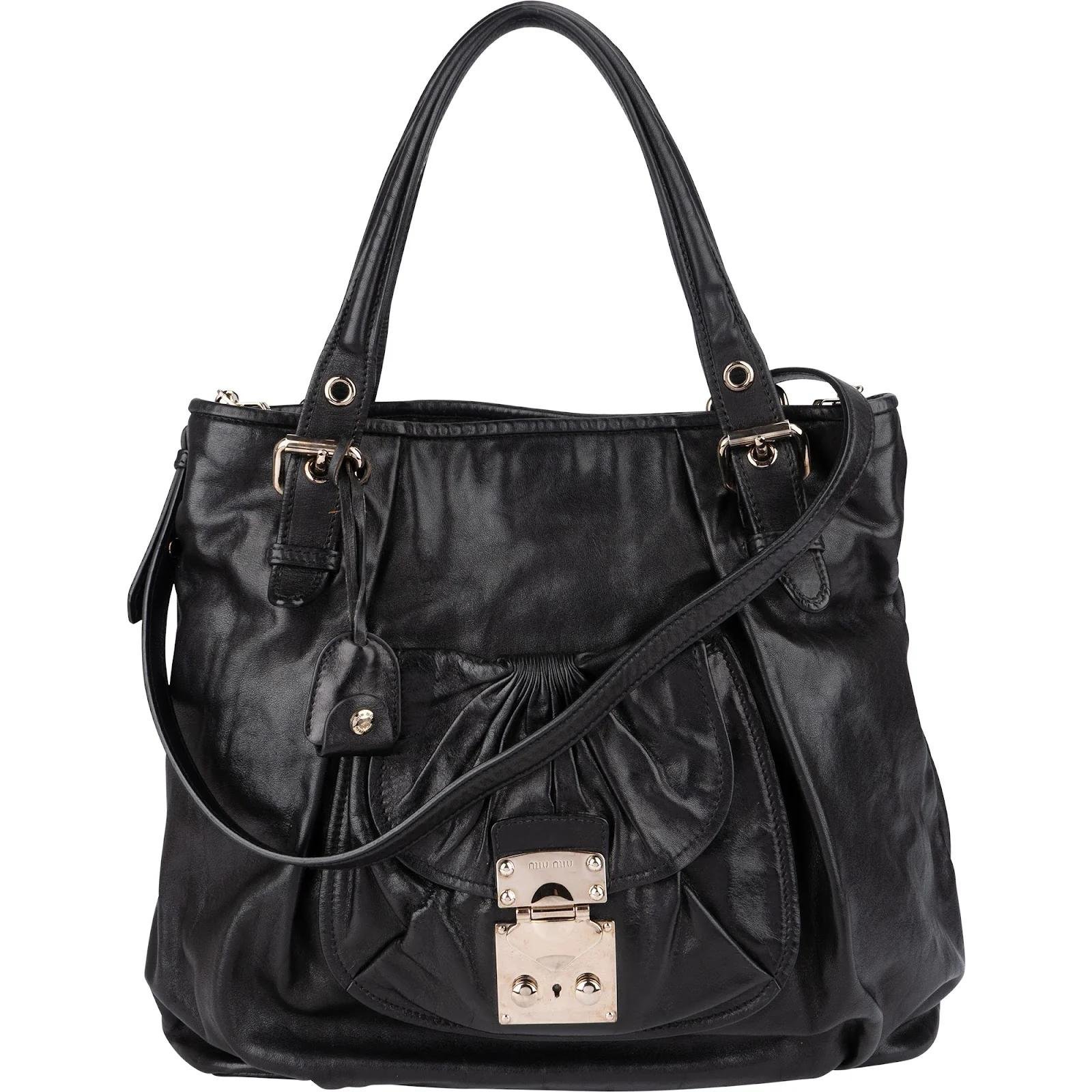 Coffer leather handbag