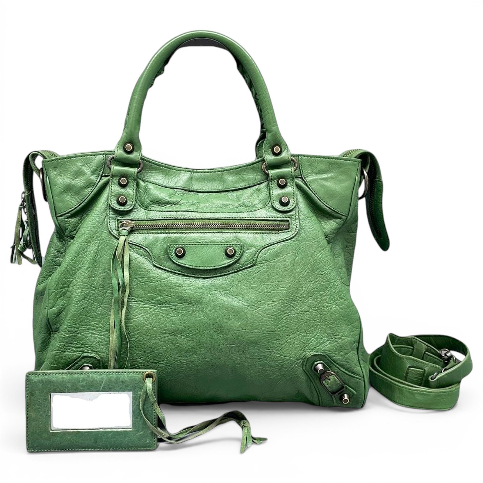 City leather handbag
