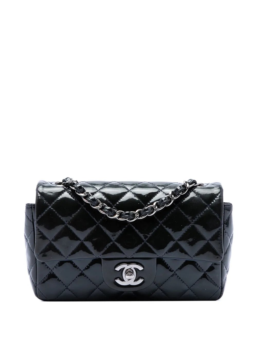 2014-2015 Mini Rectangular Classic Patent Single Flap crossbody bag