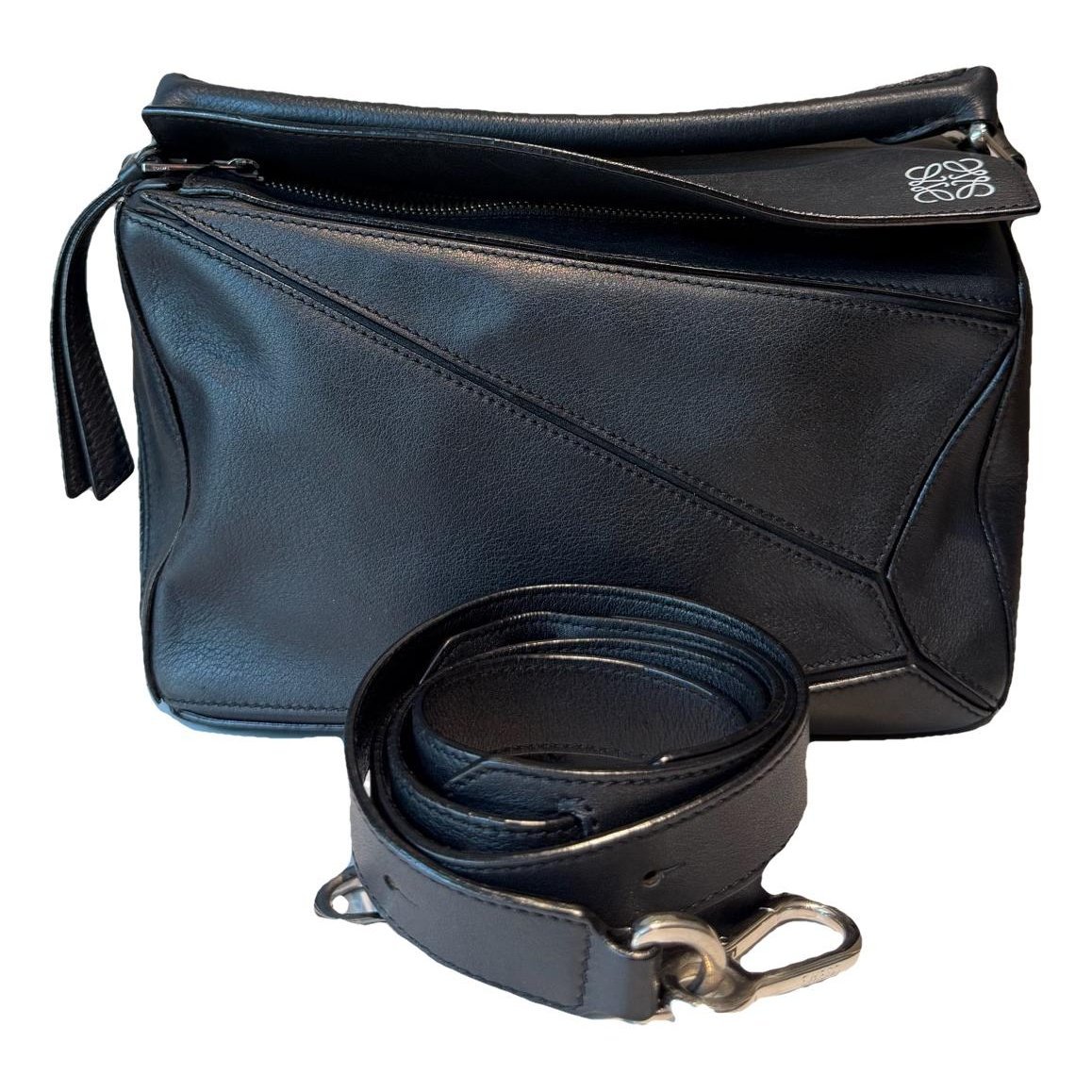 Puzzle leather handbag