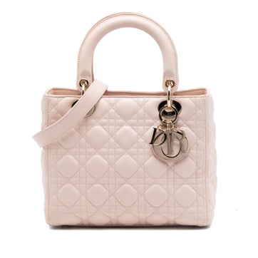Lambskin Medium Lambskin Cannage Lady Dior
