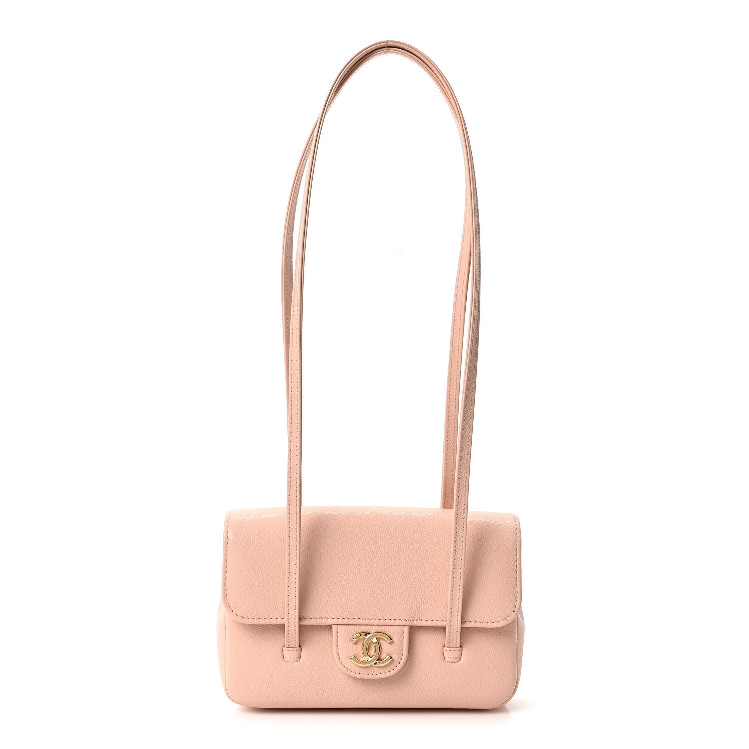 Chanel Shiny Caviar Mini Preppy Coco Shoulder Bag Light Pink
