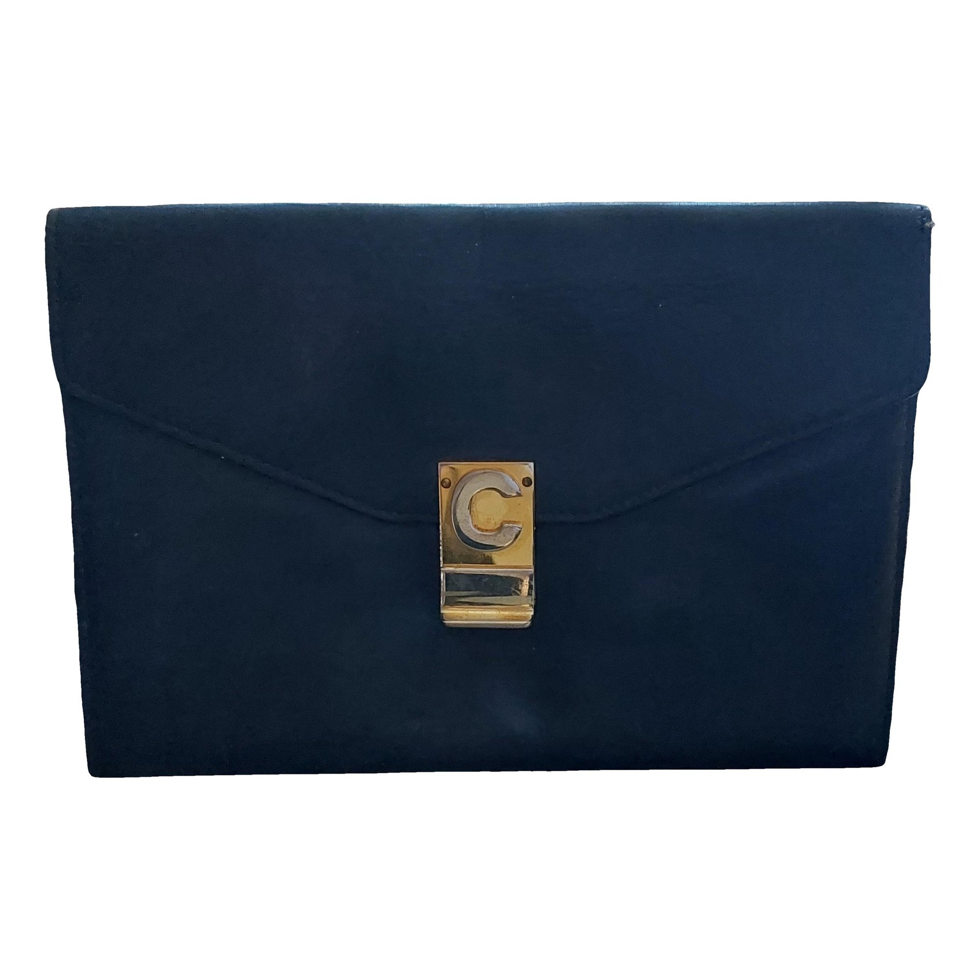 Clasp leather clutch bag