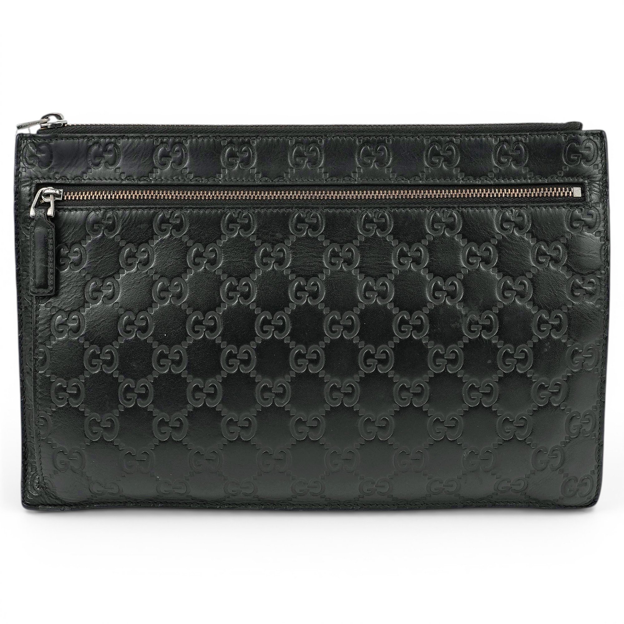 Leather clutch bag