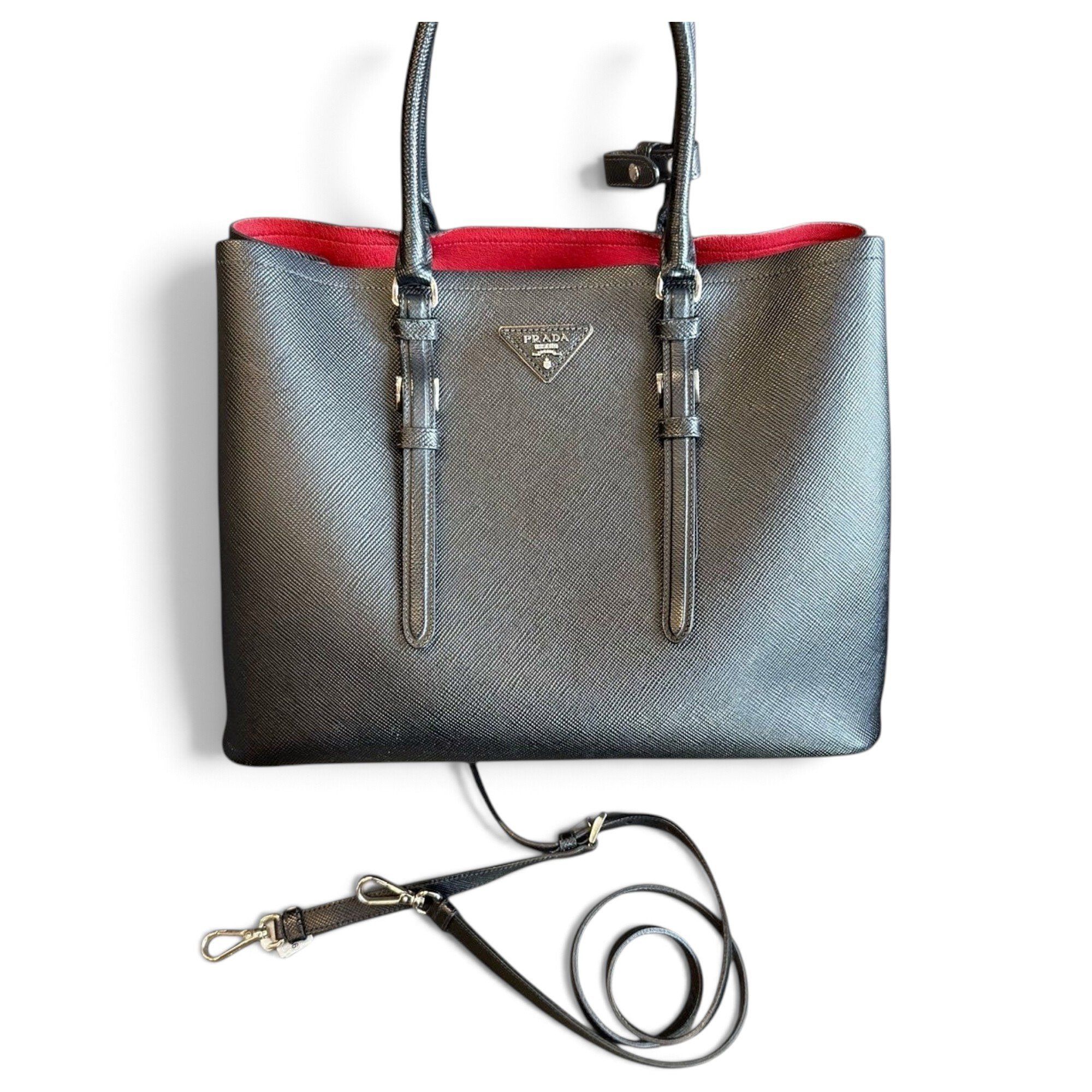 Double leather tote