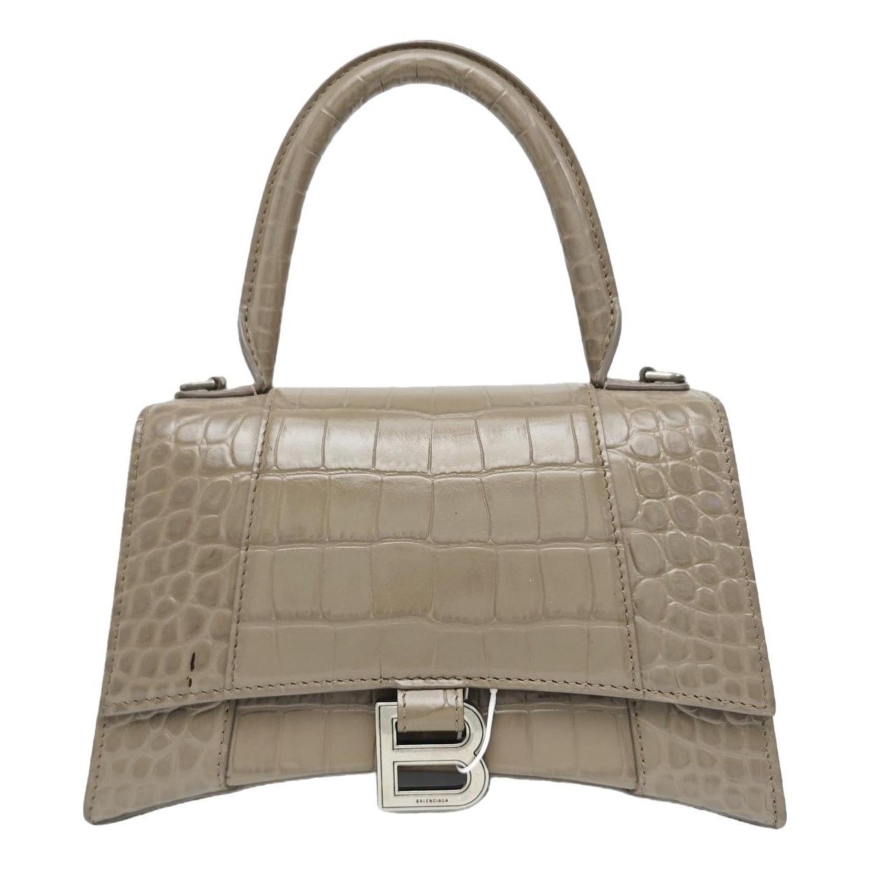 Hourglass leather handbag