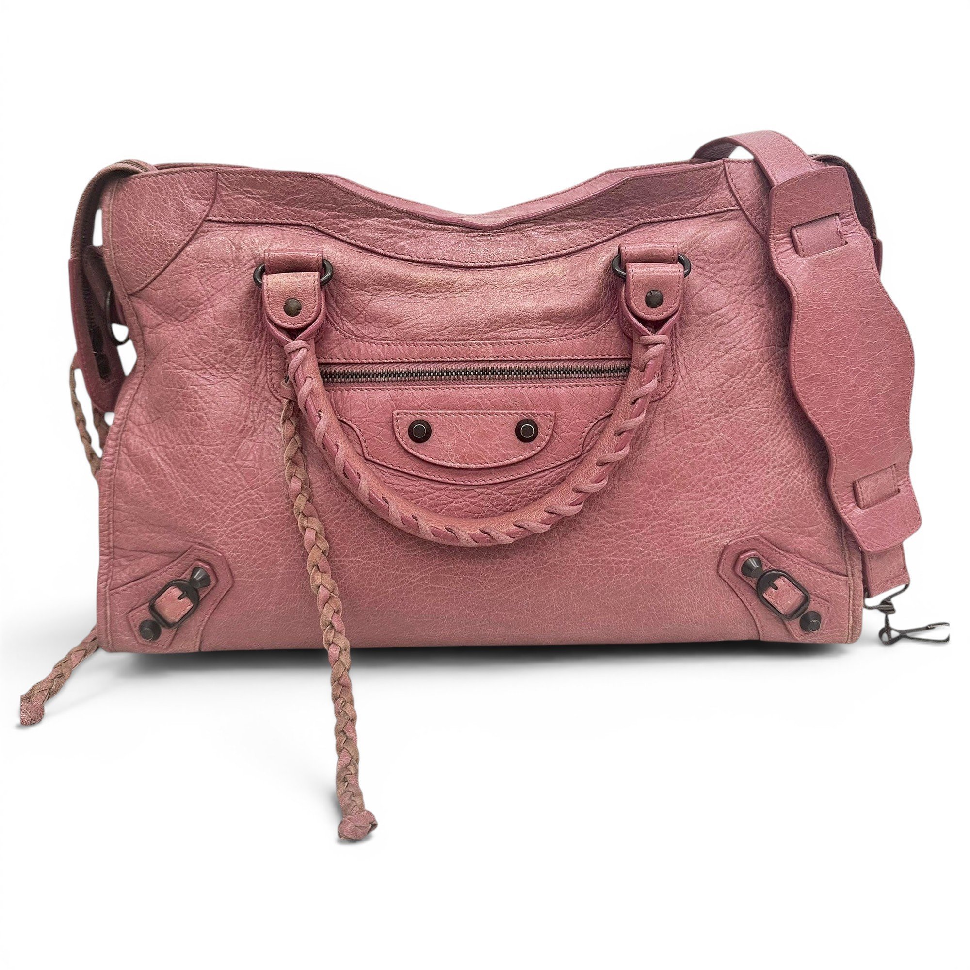 City leather handbag