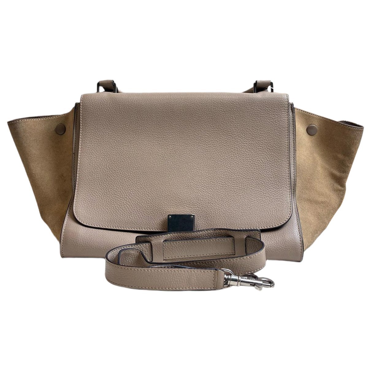 Trapèze leather handbag