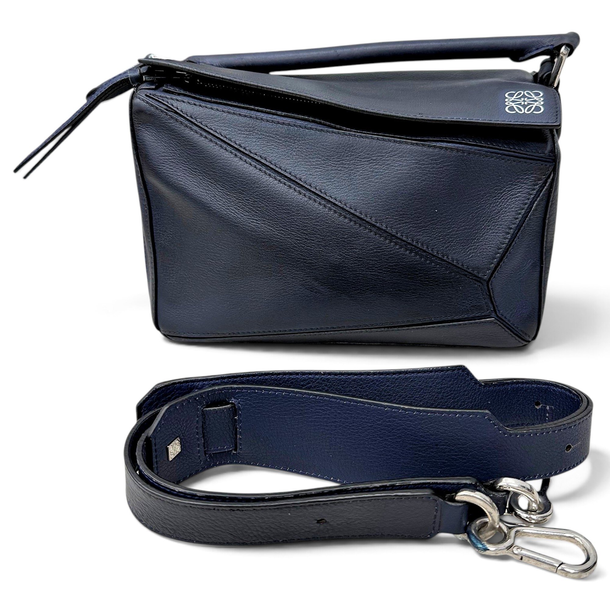 Puzzle leather handbag