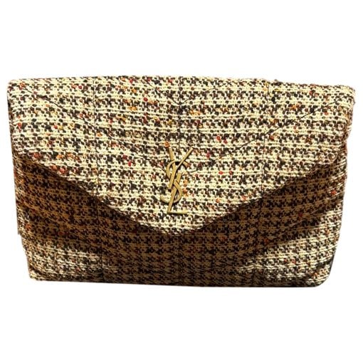 Tweed clutch bag