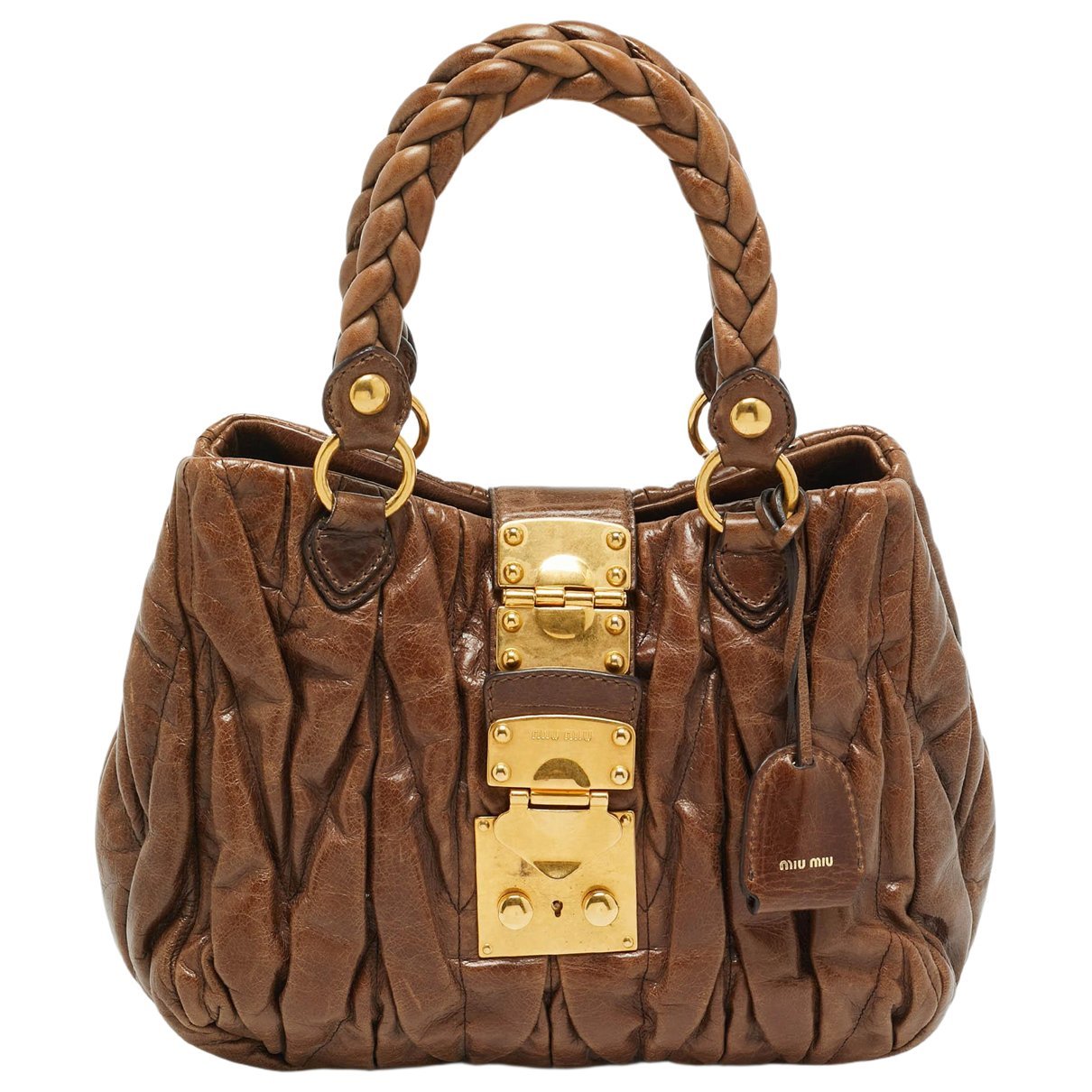 Coffer leather handbag