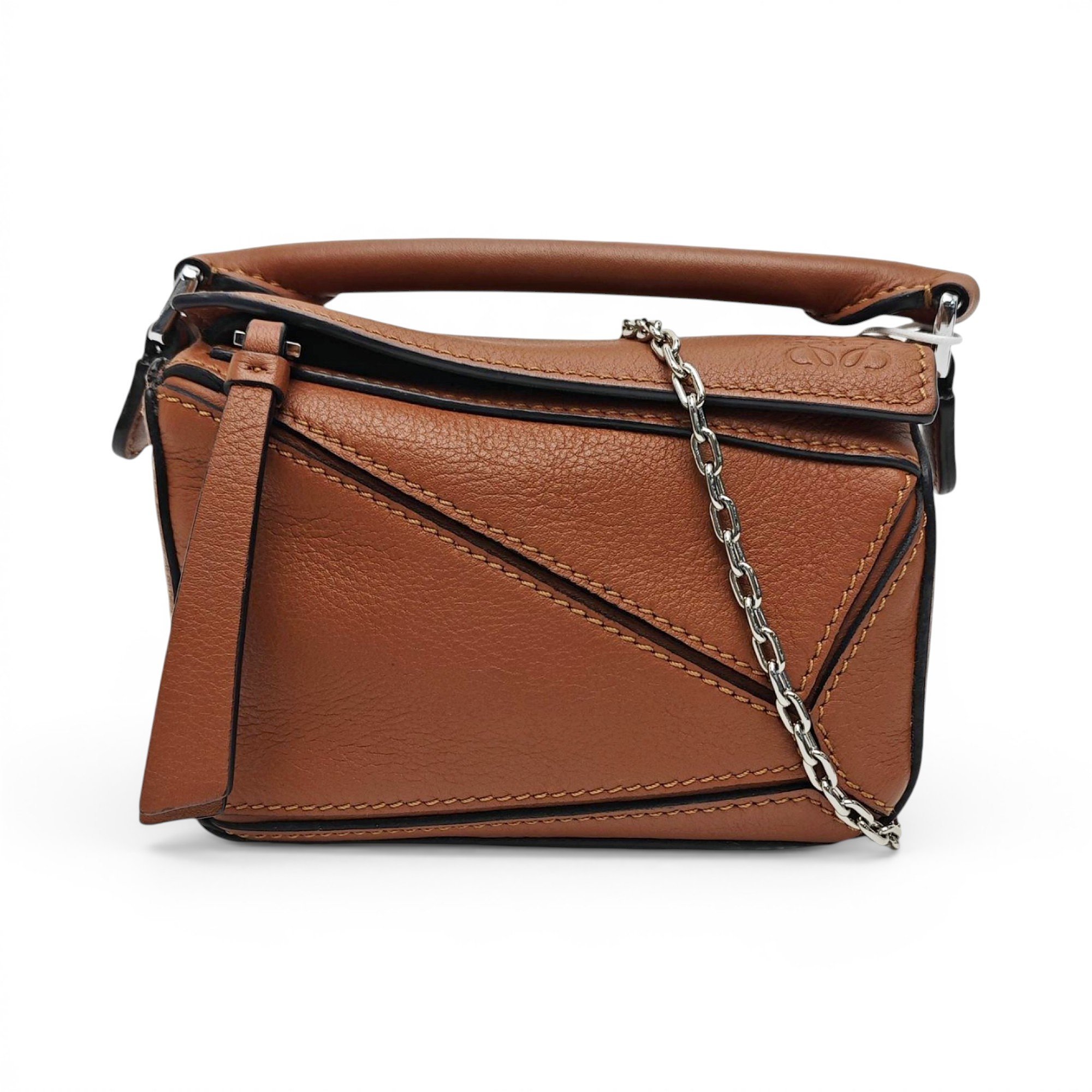 Puzzle leather handbag