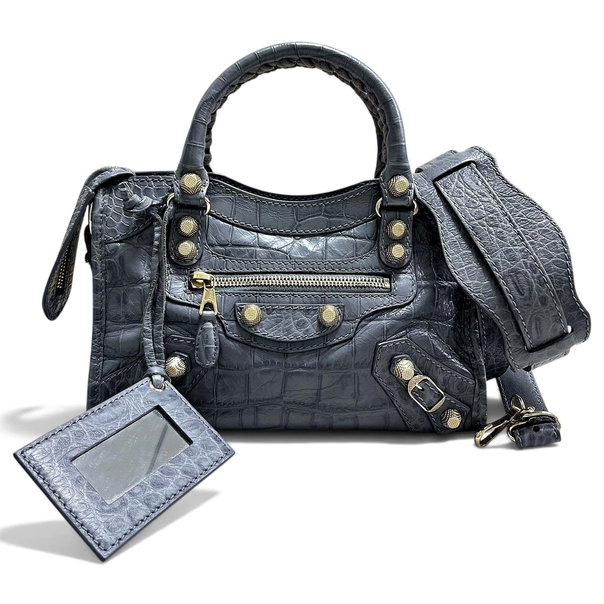 Classic Metalic leather handbag