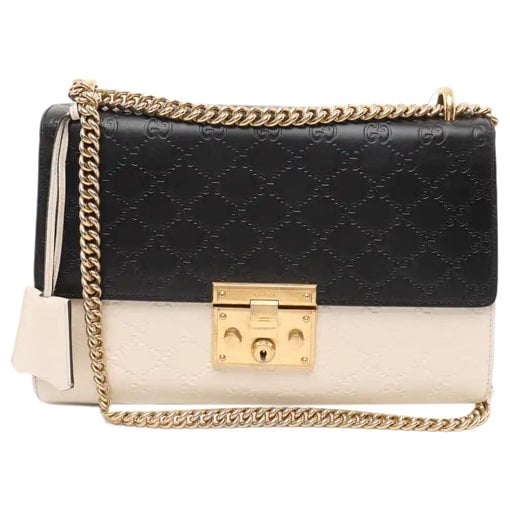 Padlock leather handbag